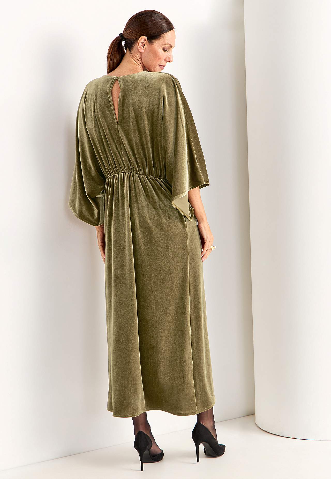 Elegant kaftankjole i velour