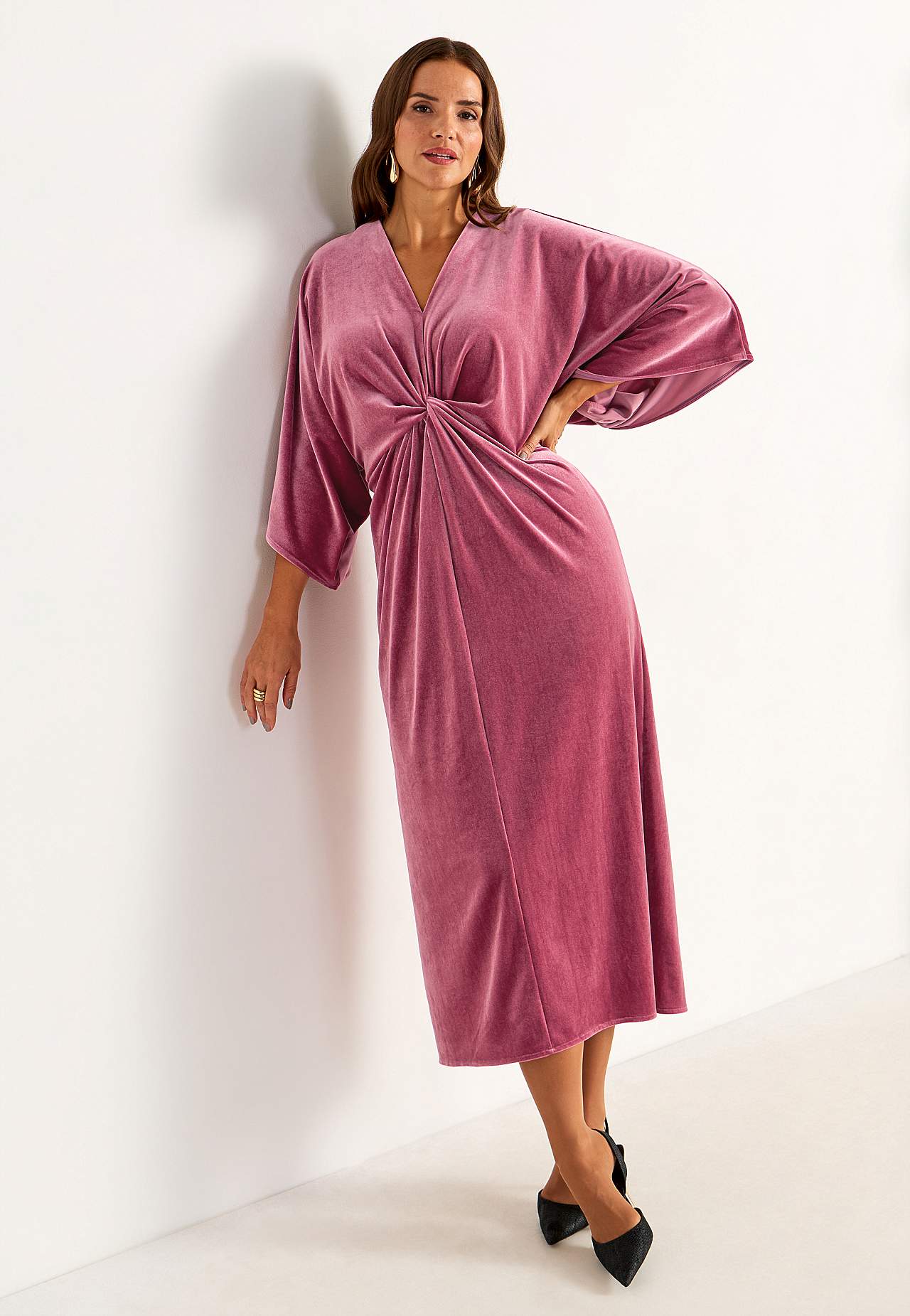 Elegant kaftankjole i velour