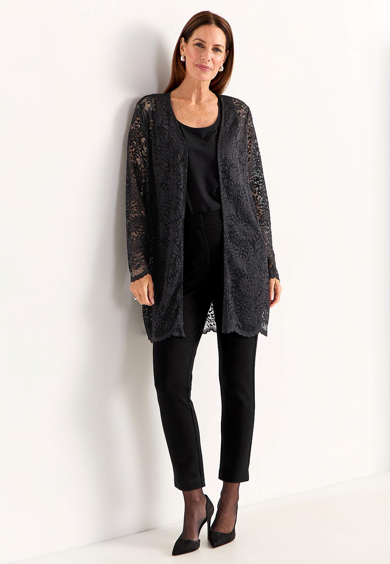 Blondetop med cardigandesign