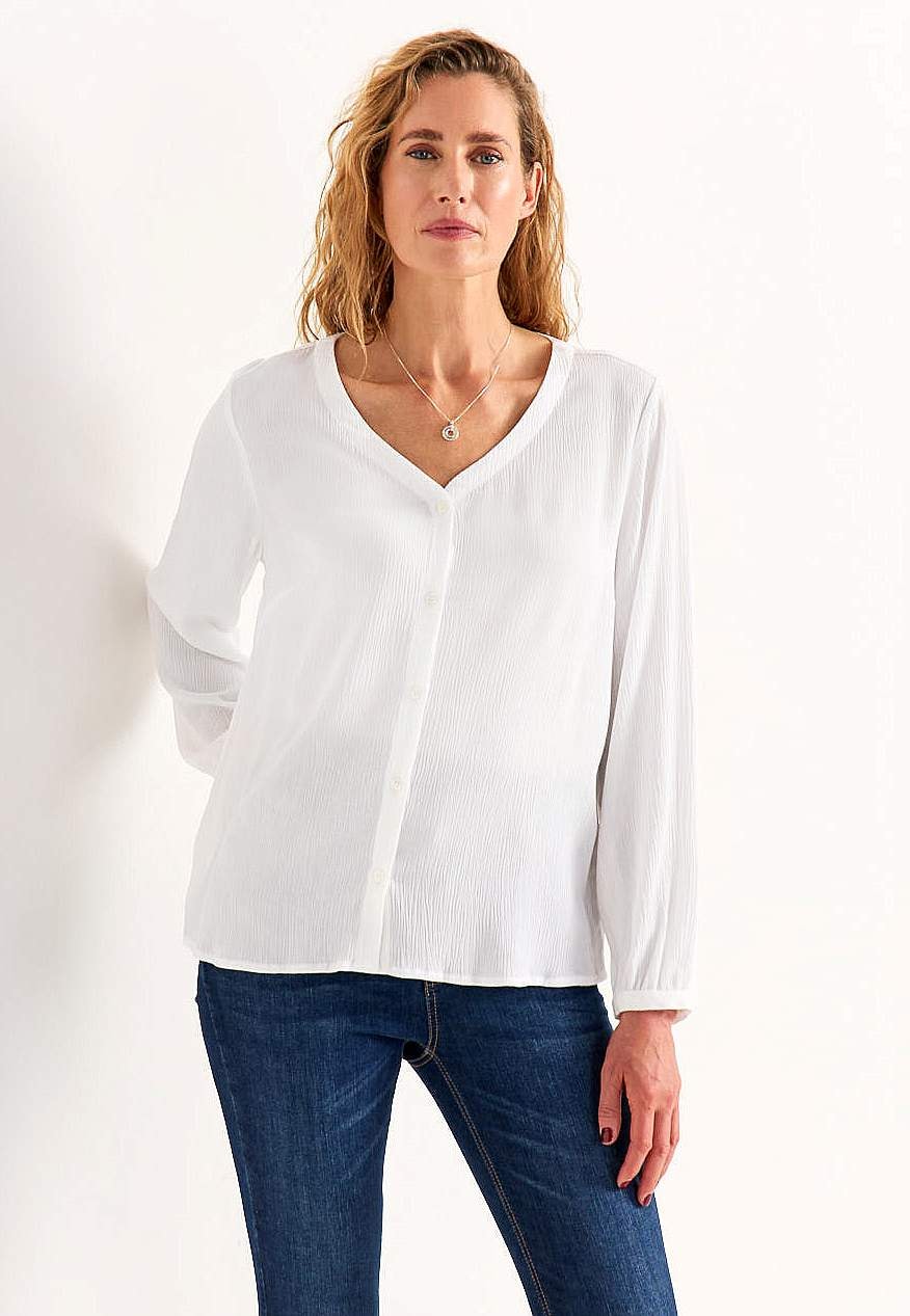Bluse med crepe kvalitet