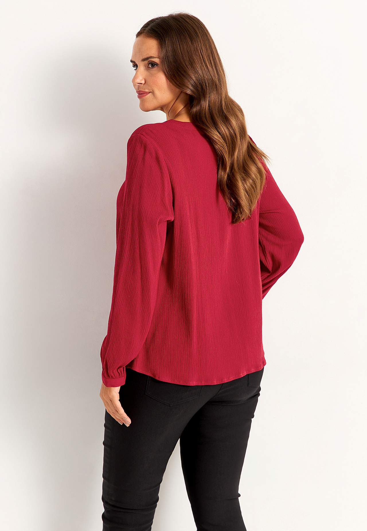 Bluse med crepe kvalitet