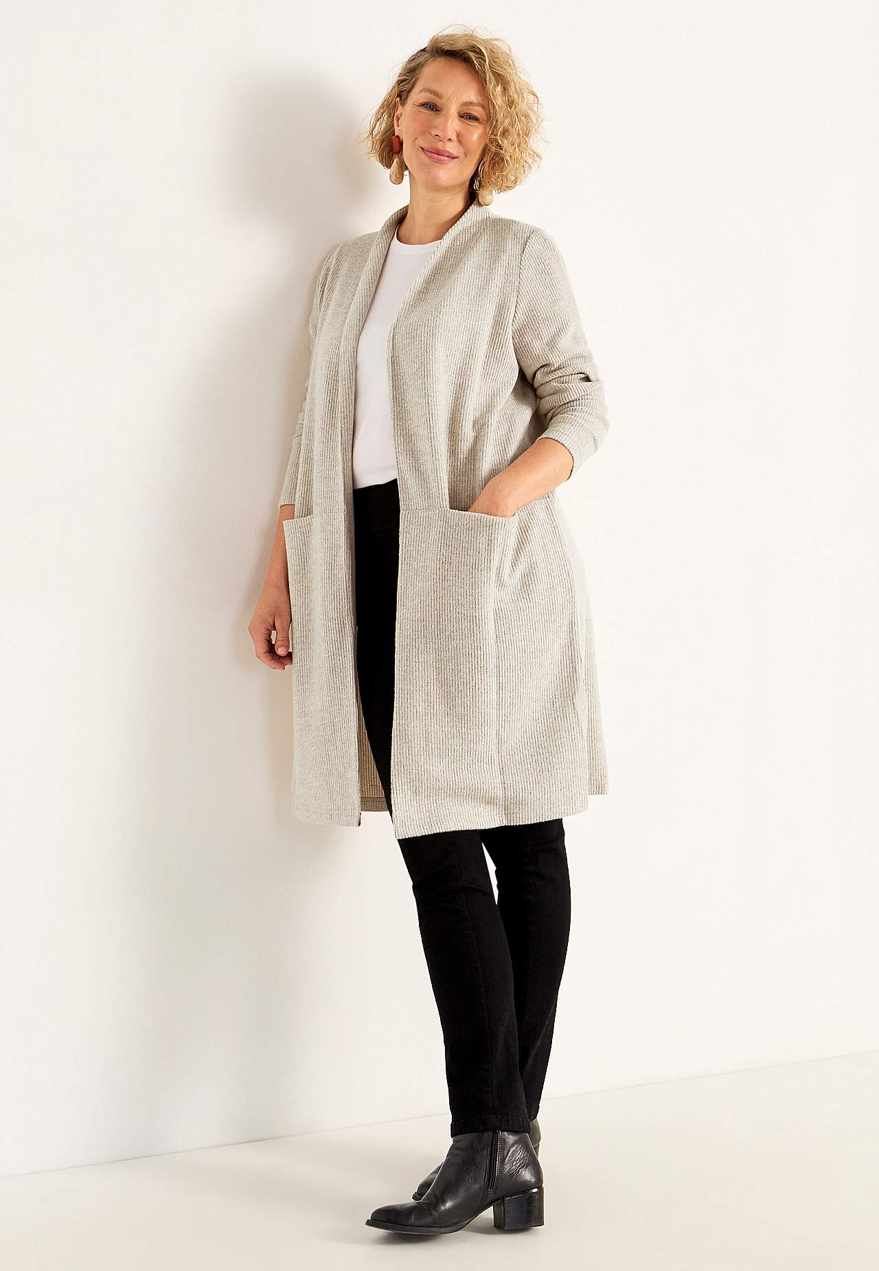 Superblød cardigan med lommer