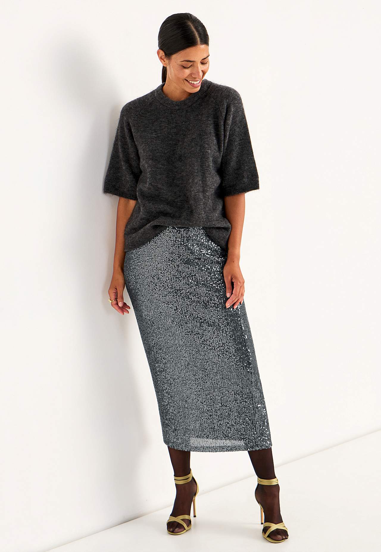 Luksuriøs pailletnederdel