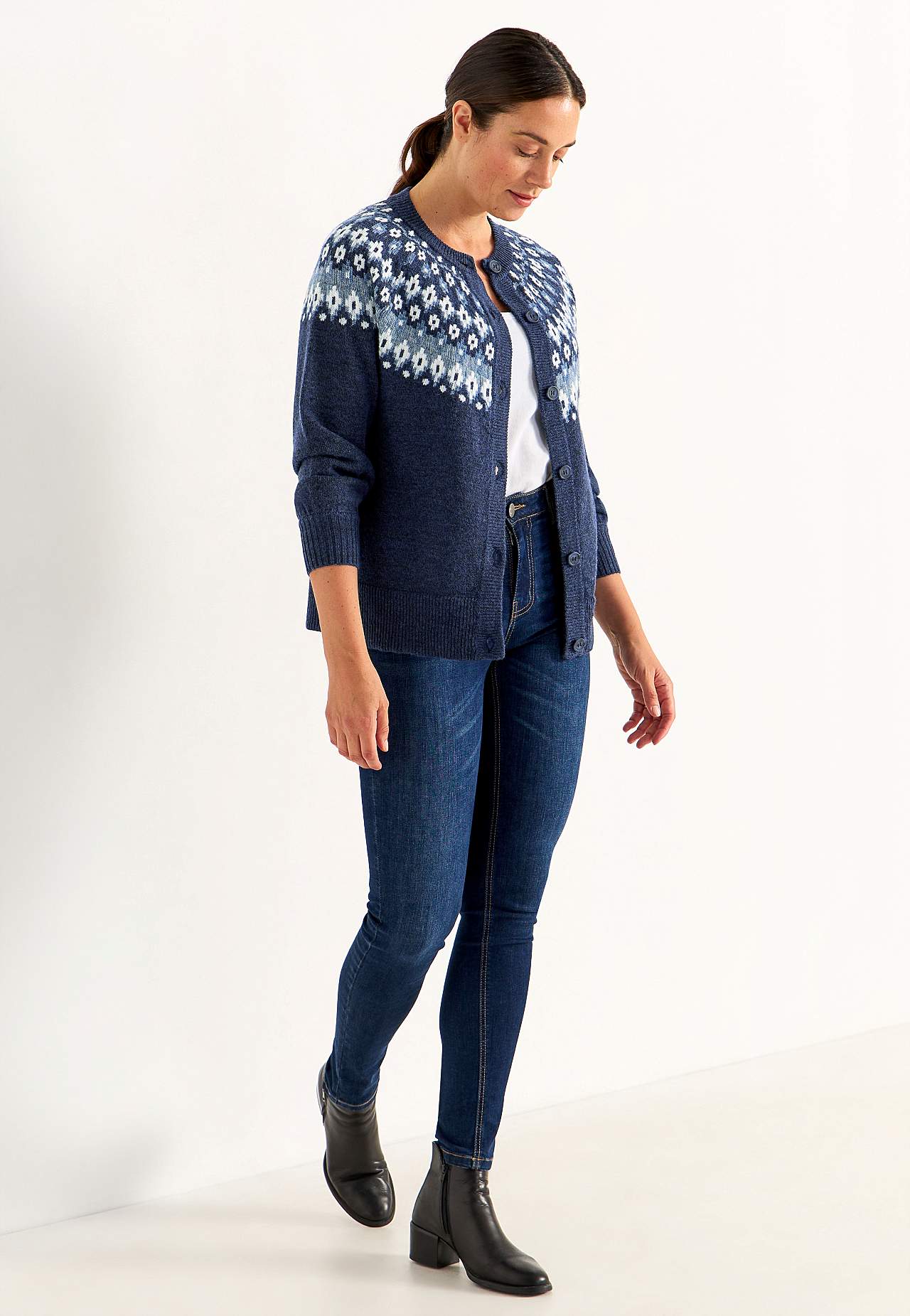 Jacquardmønstret cardigan