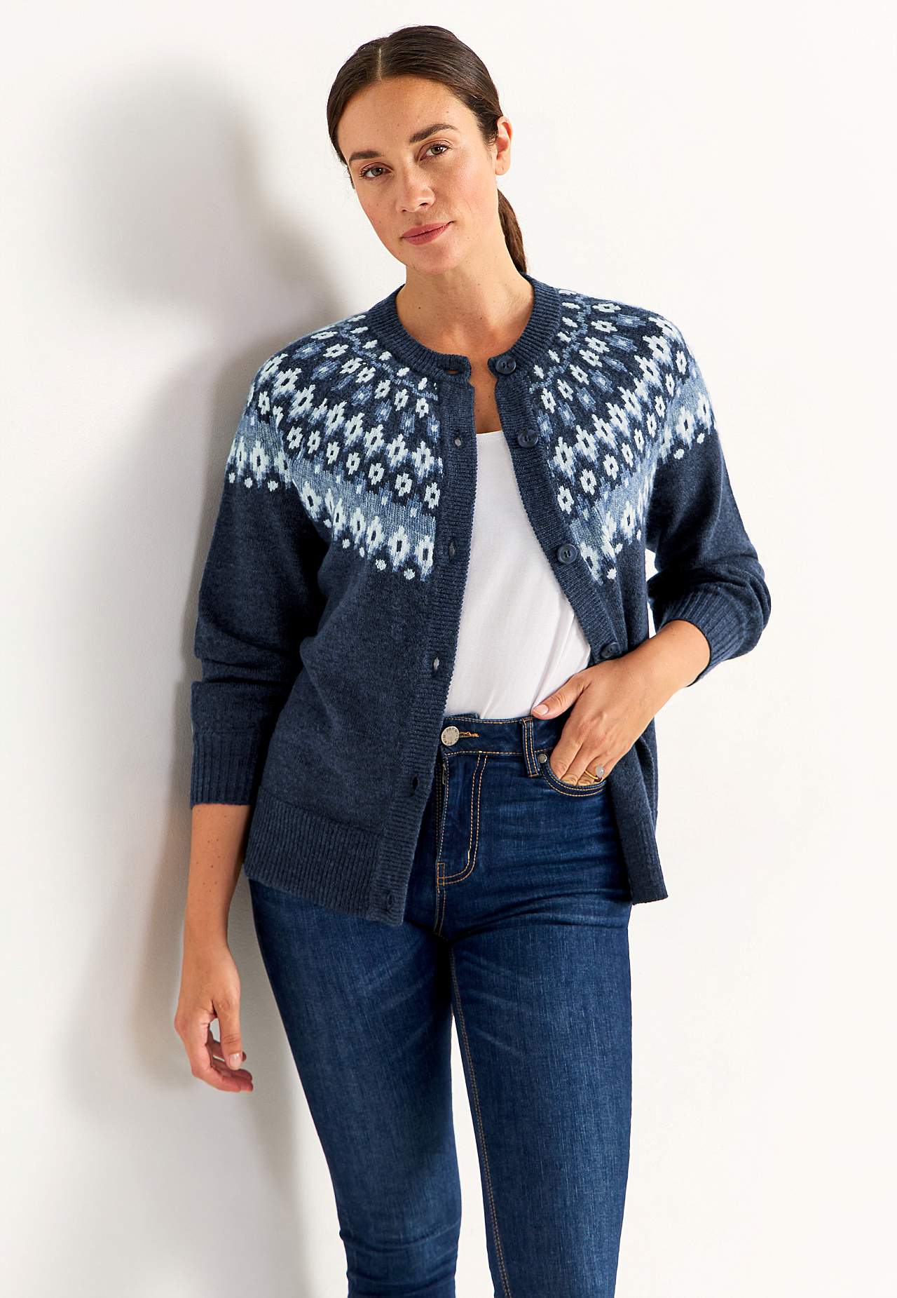 Jacquardmønstret cardigan