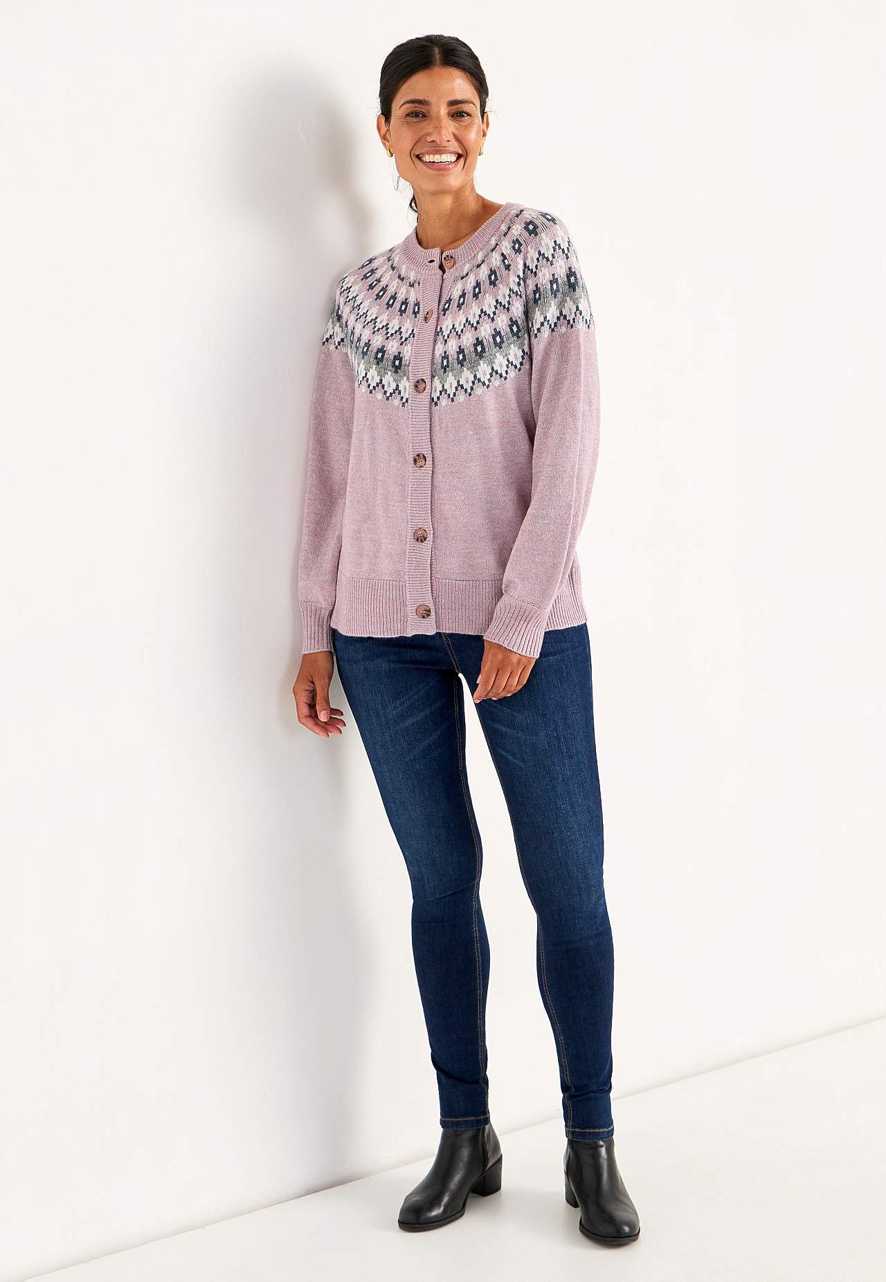 Jacquardmønstret cardigan