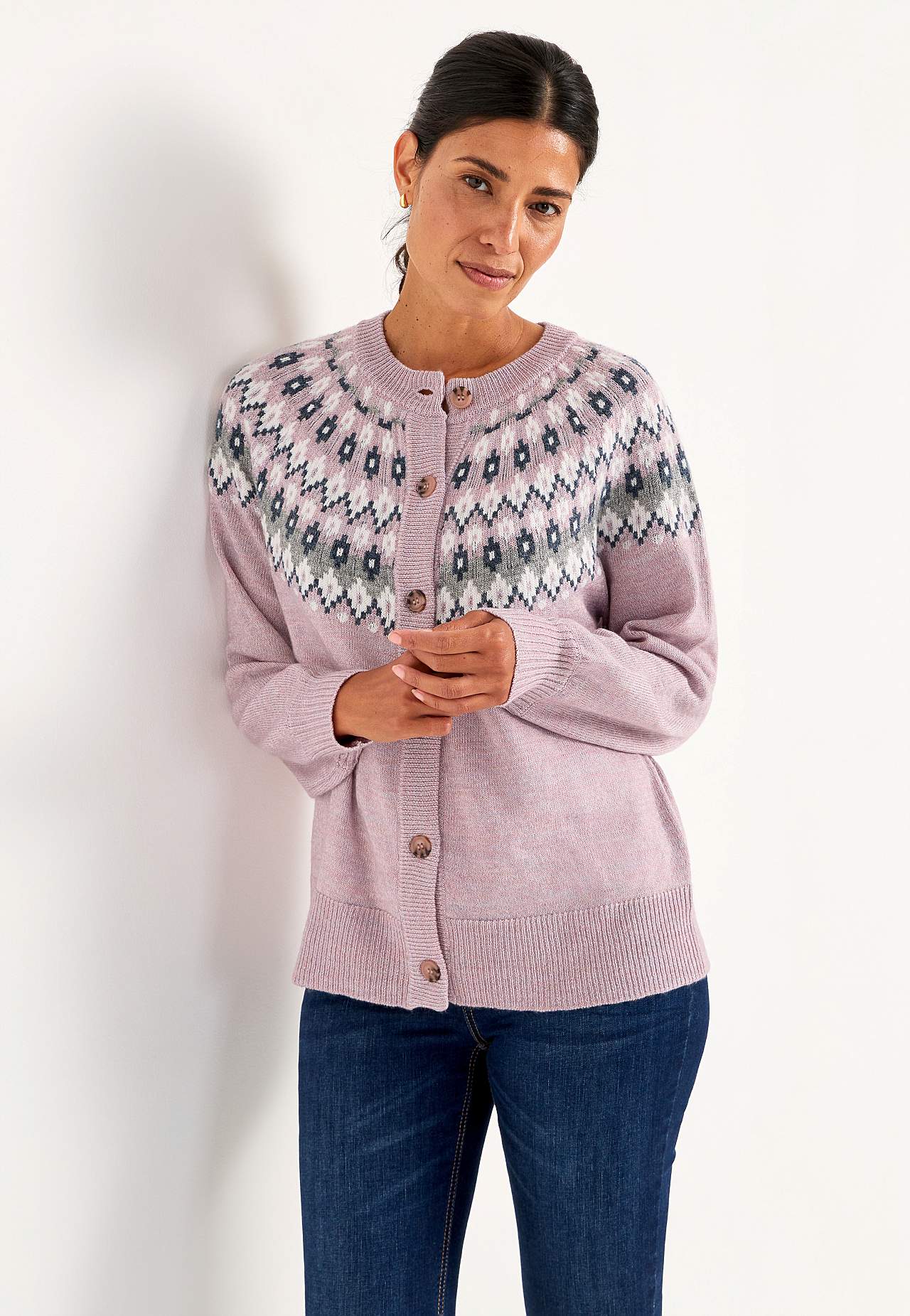 Jacquardmønstret cardigan
