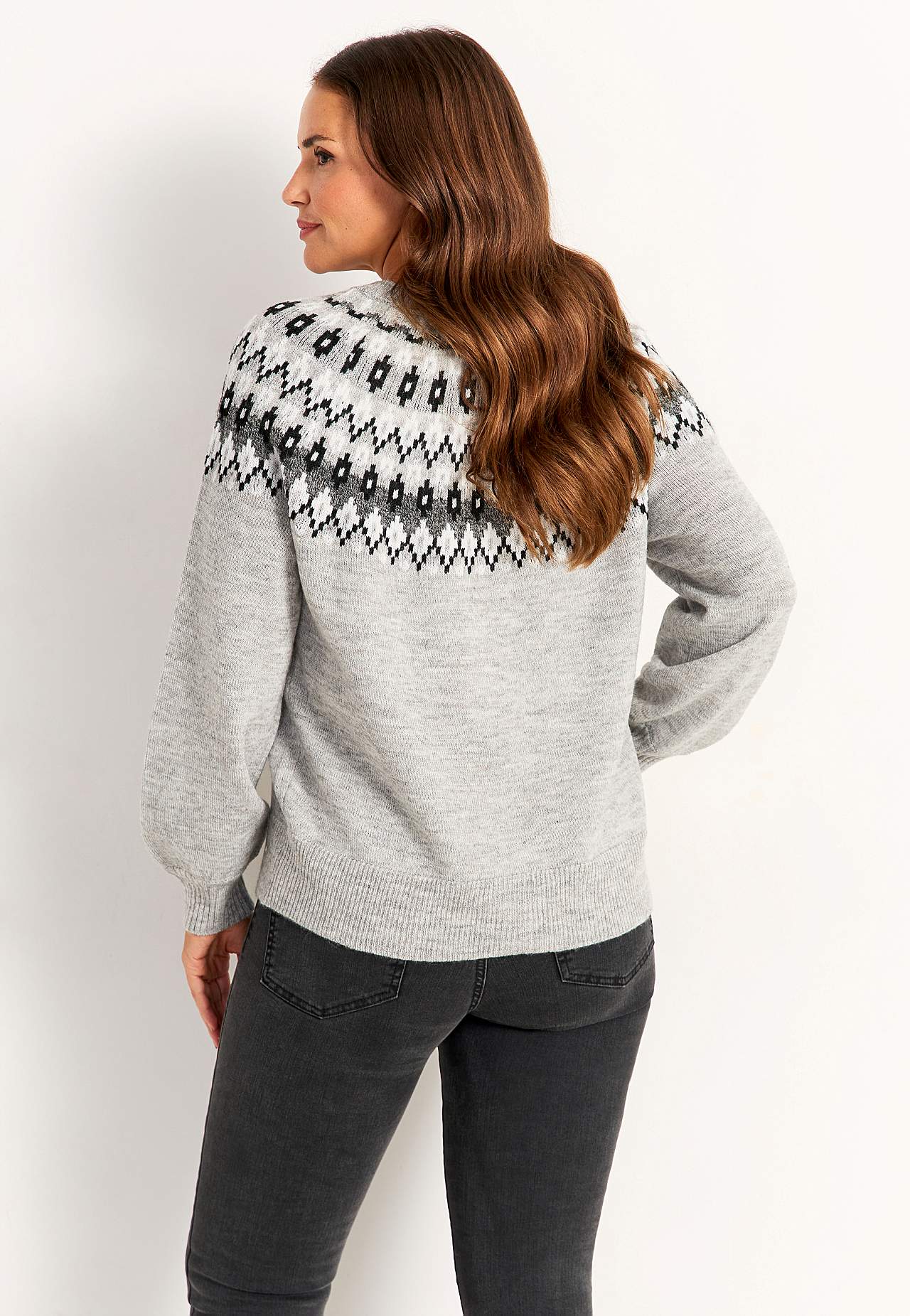 Jacquardmønstret cardigan