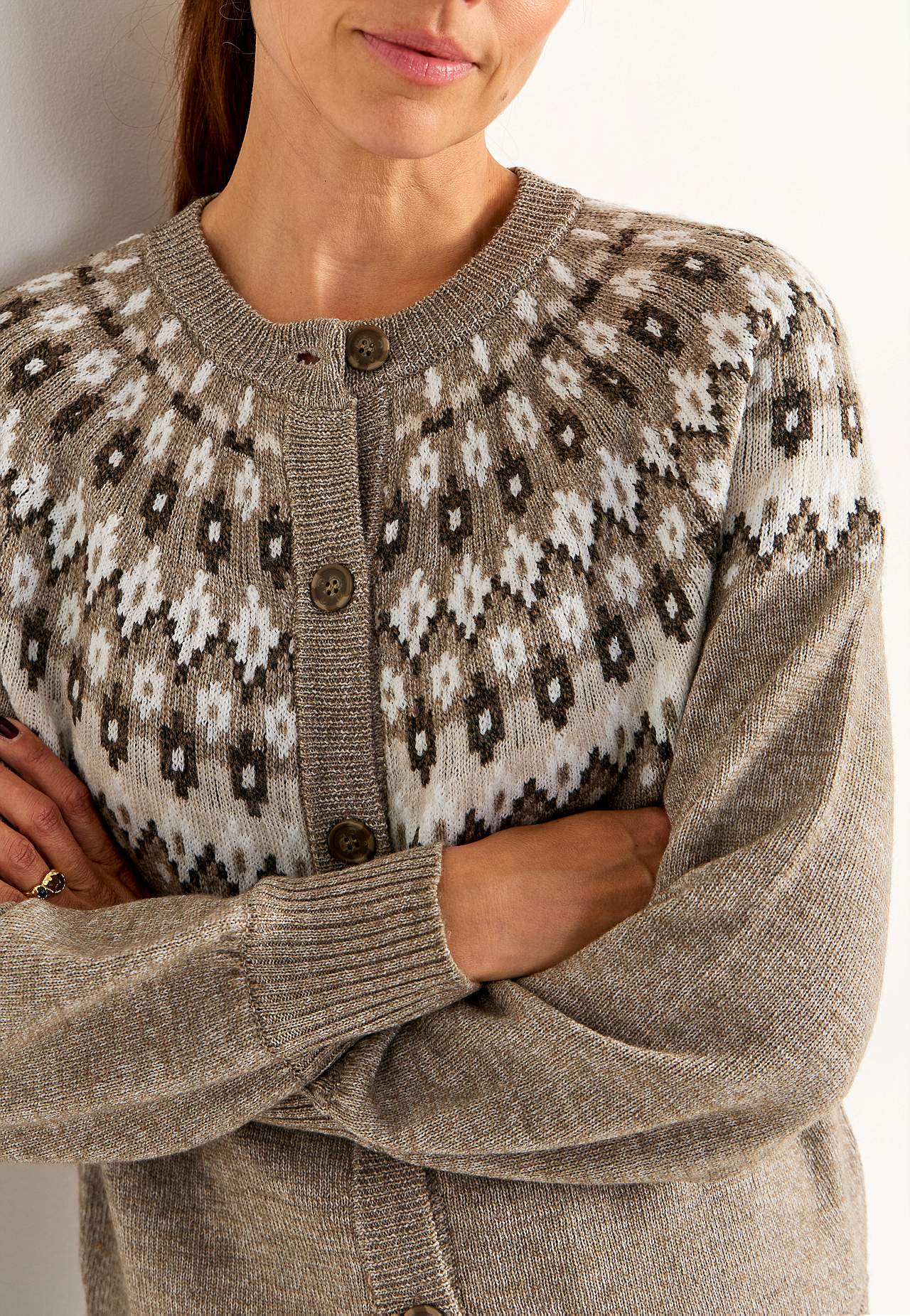 Jacquardmønstret cardigan