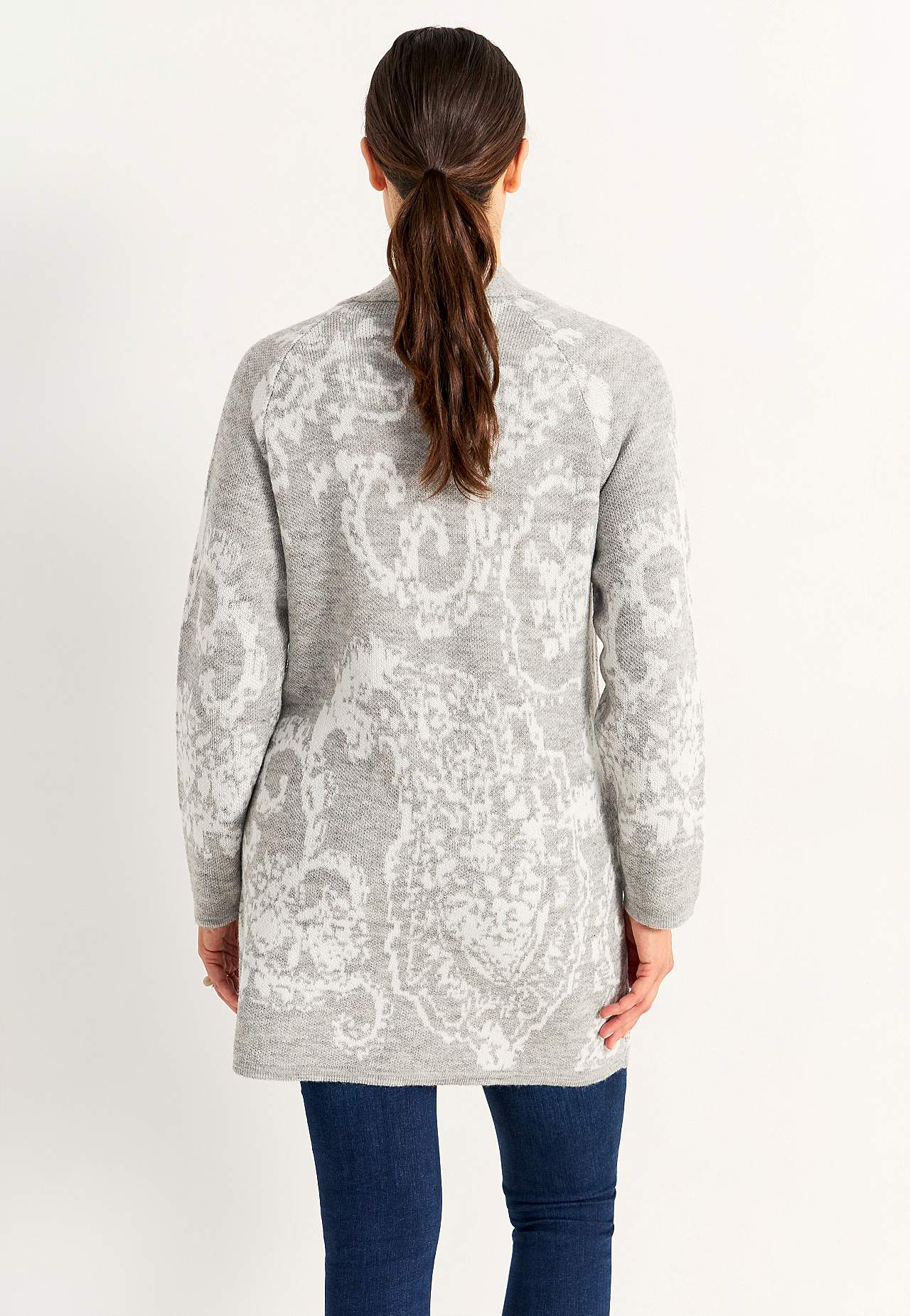 Jacquard-strikket cardigan