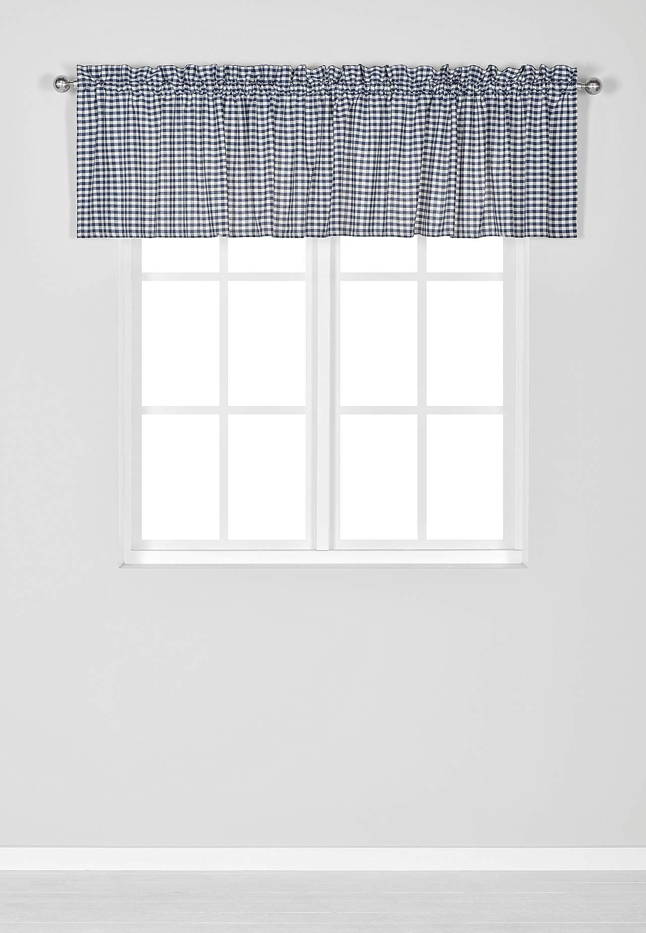 Vævet, ternet gardinkappe