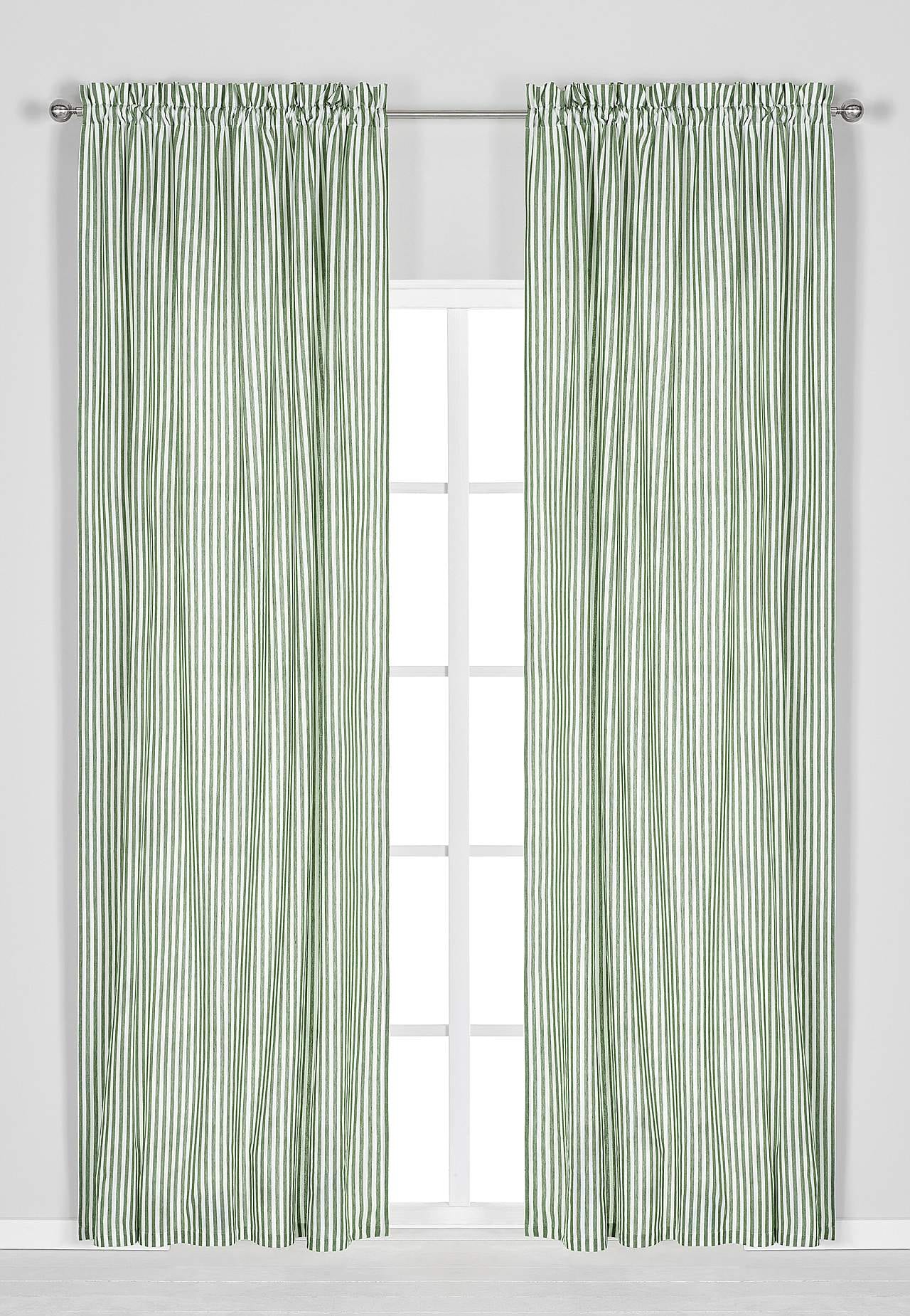 Vævede, stribede panelgardiner 2-pack