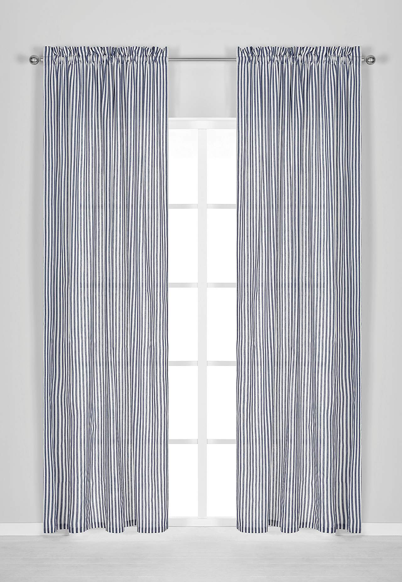 Vævede, stribede panelgardiner 2-pack