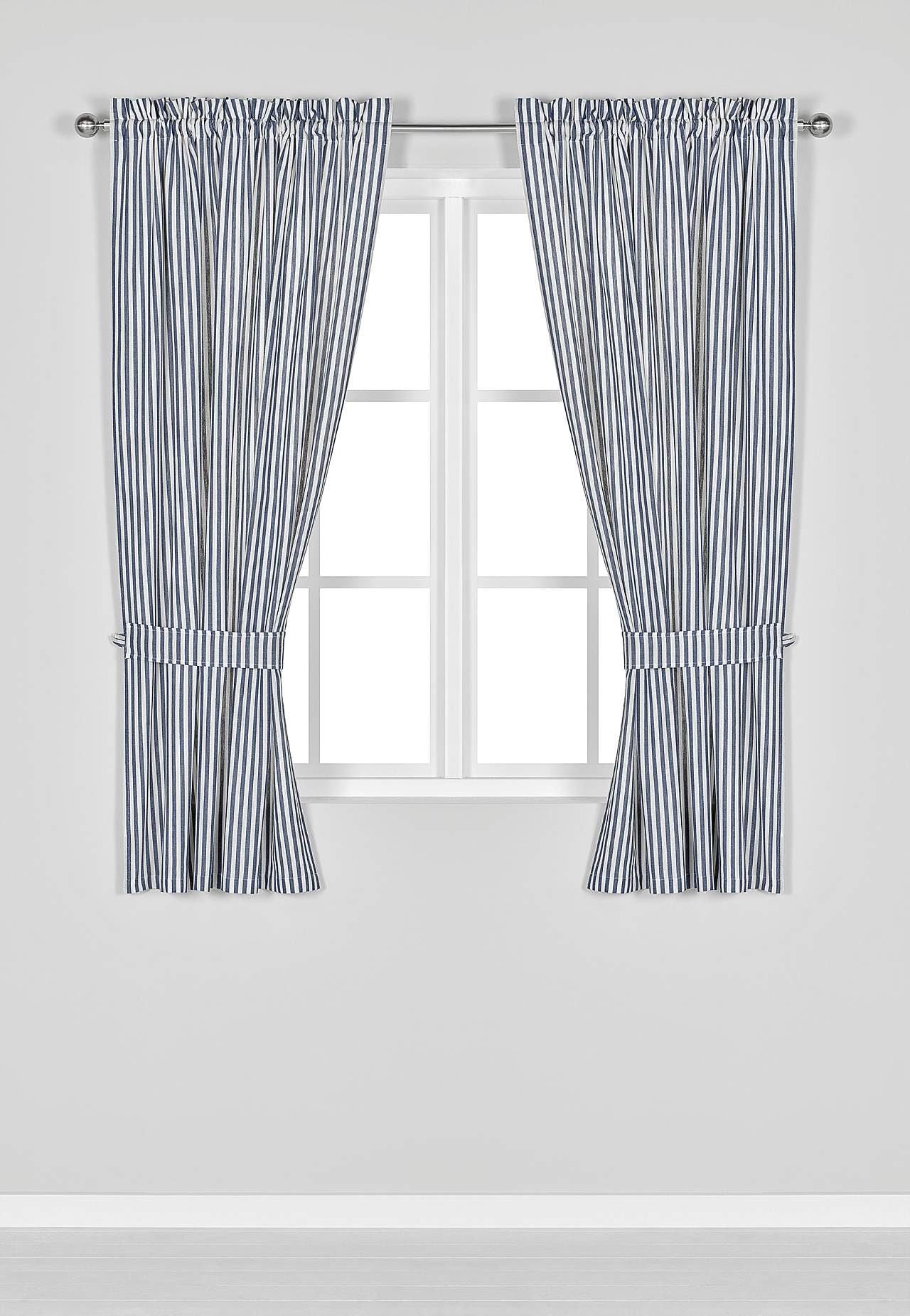 Vævede, stribede panelgardiner 2-pack