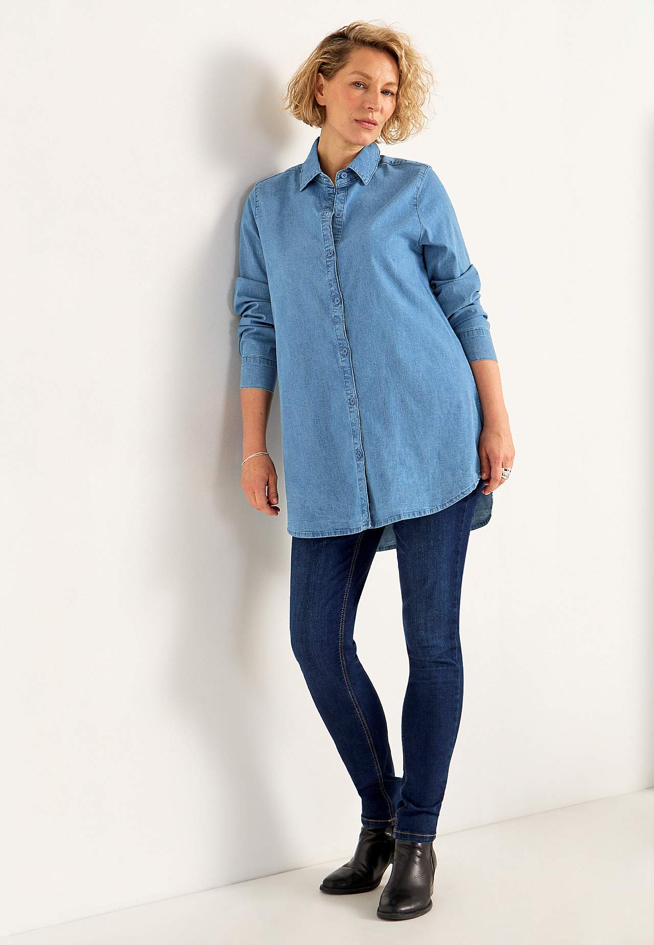 Elastisk tunika i denim