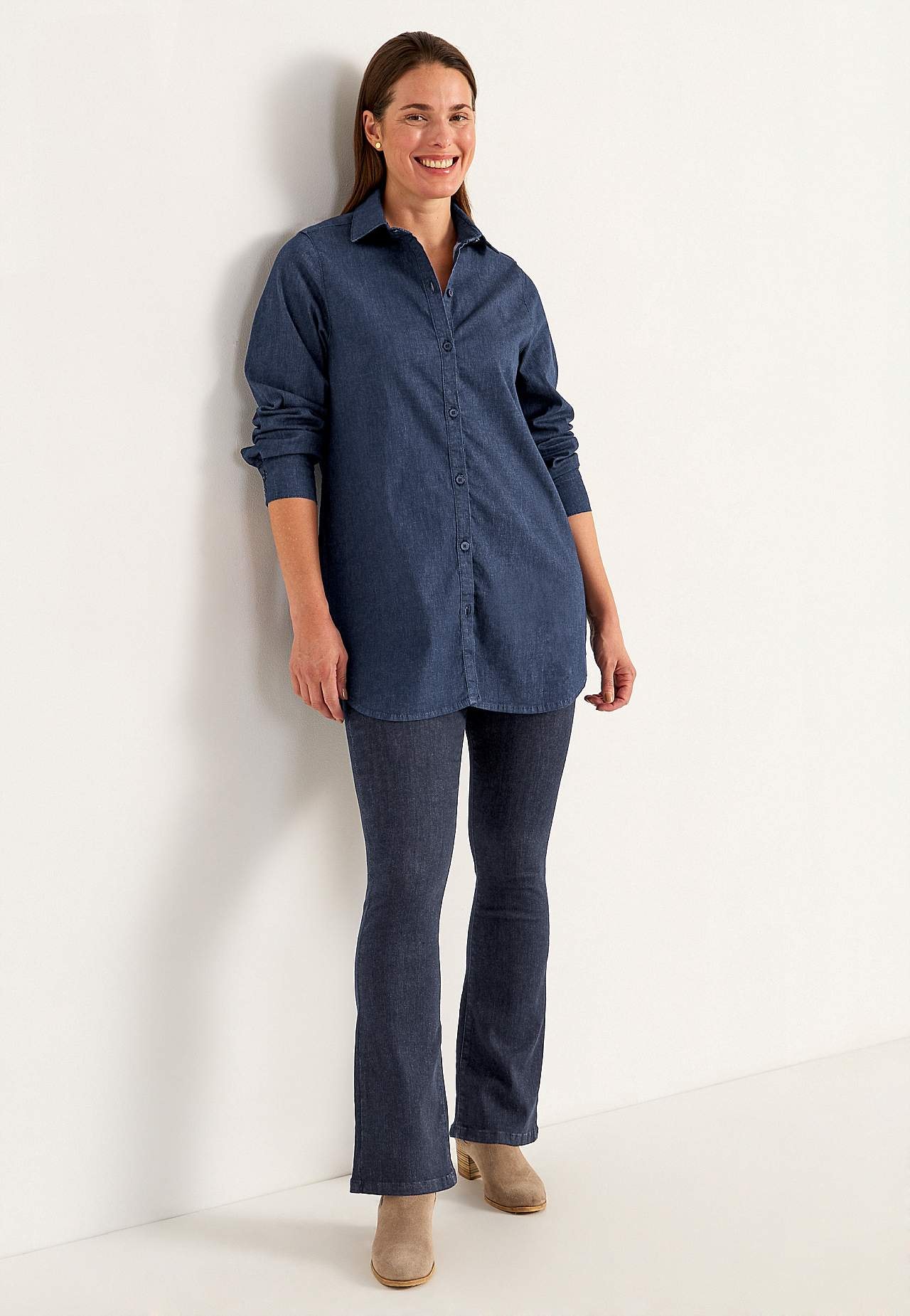 Elastisk tunika i denim