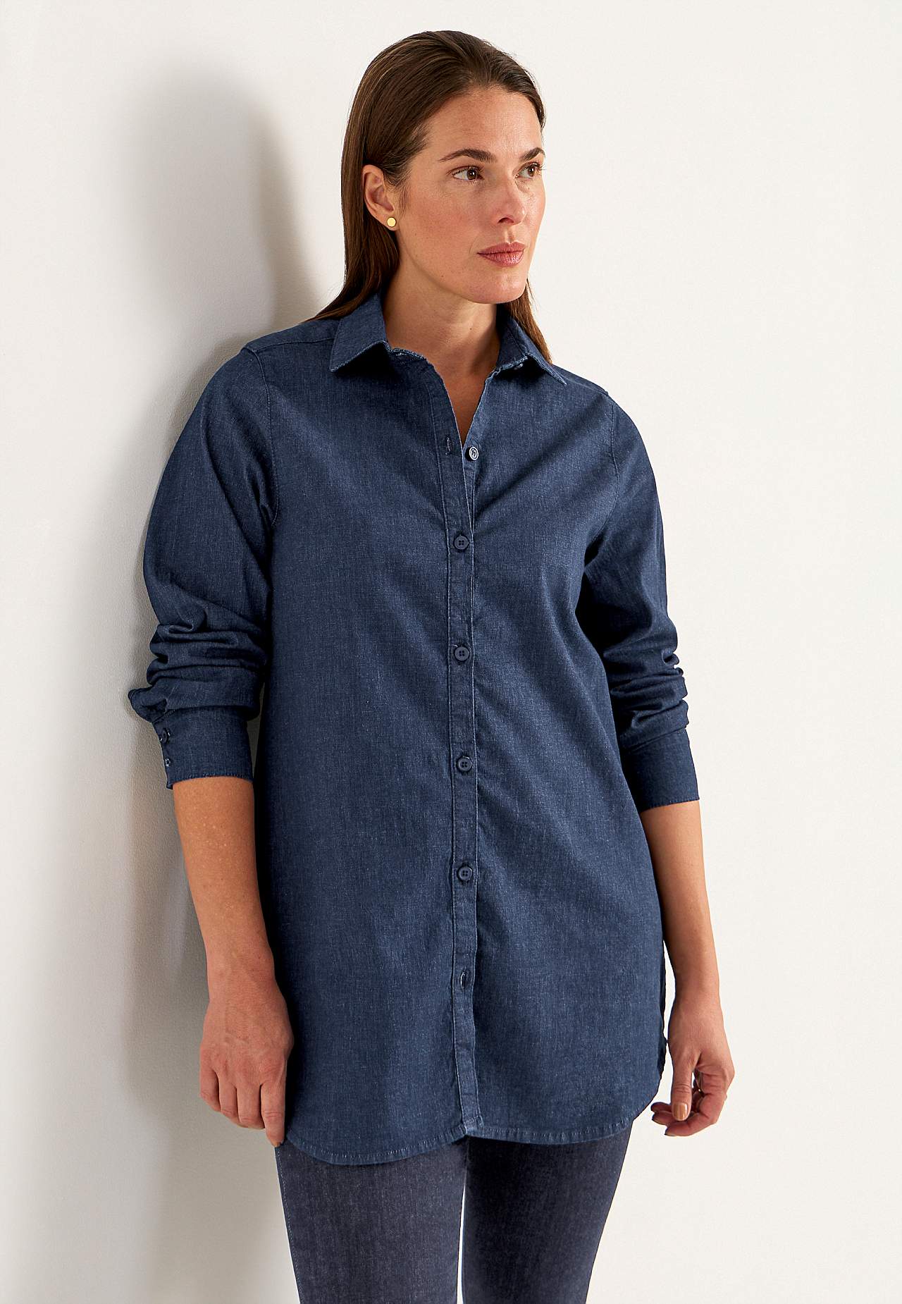 Elastisk tunika i denim