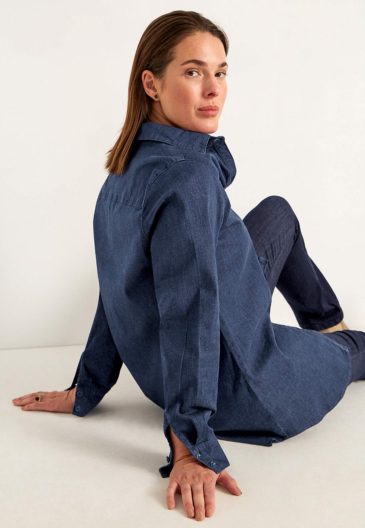 Elastisk tunika i denim