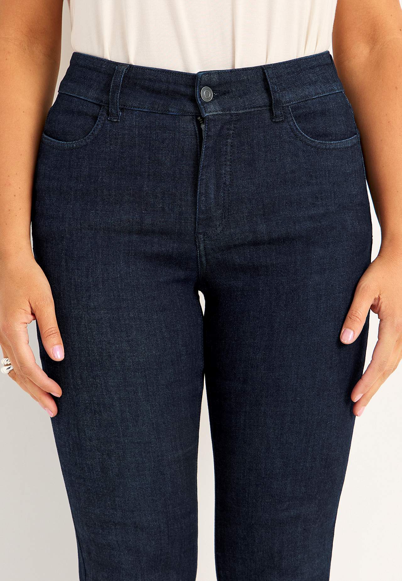 Brede jeans i denim med superstræk