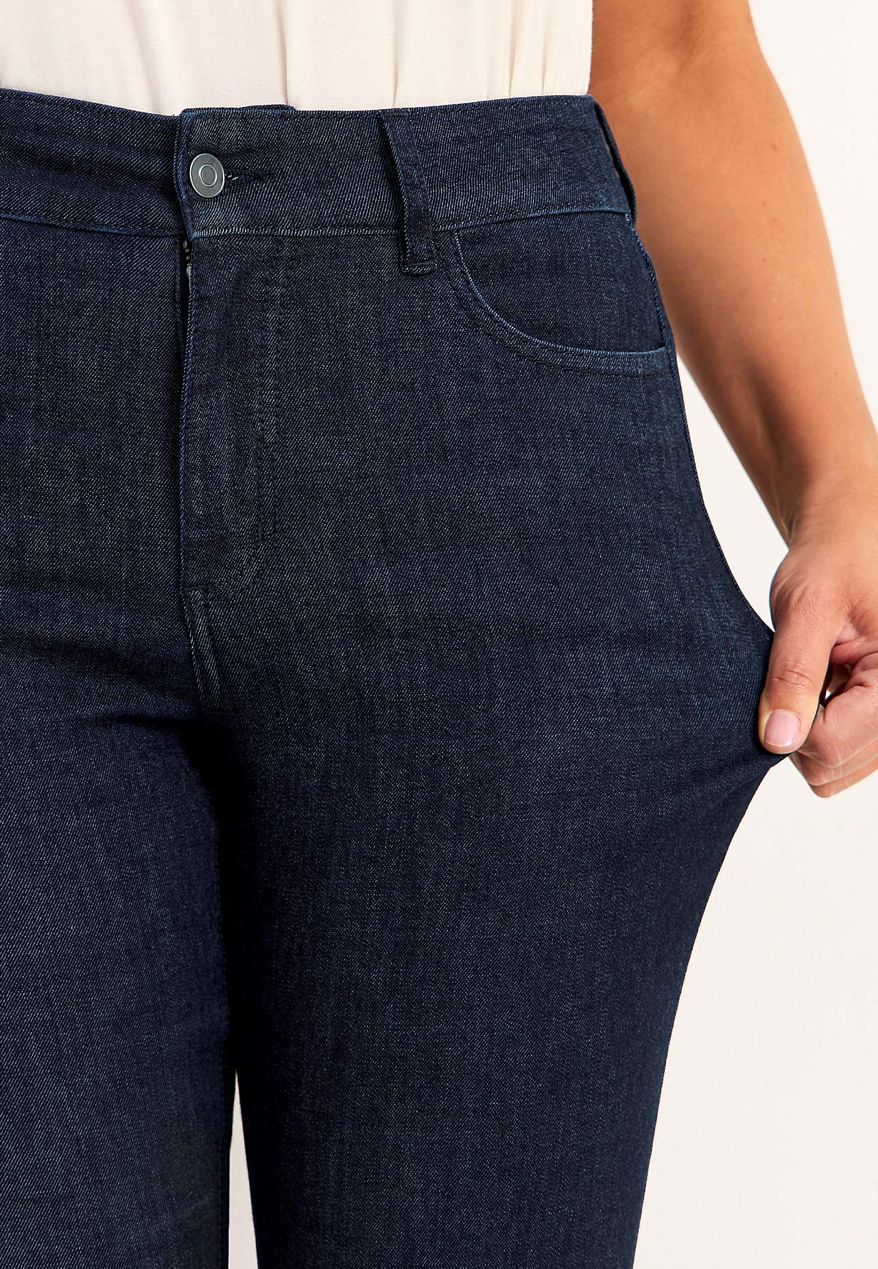 Brede jeans i denim med superstræk
