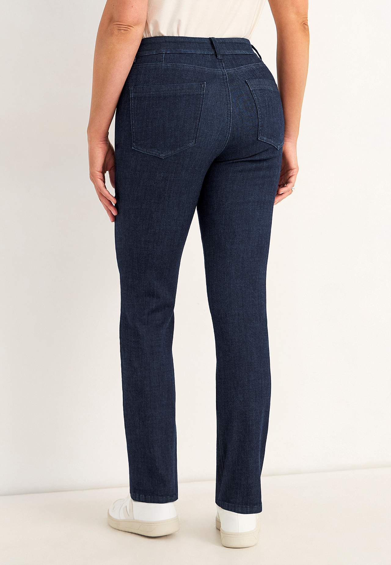 Brede jeans i denim med superstræk