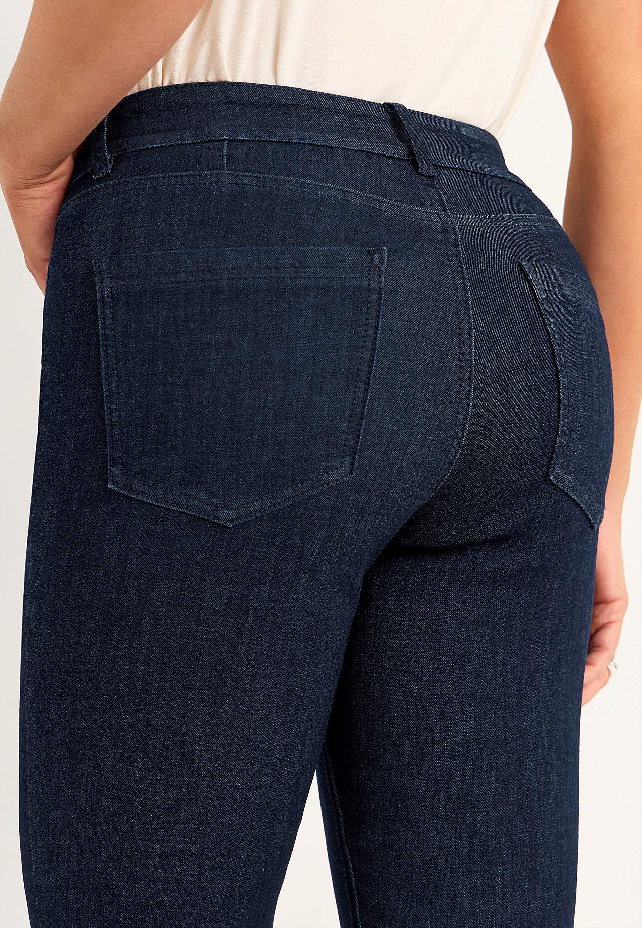 Brede jeans i denim med superstræk