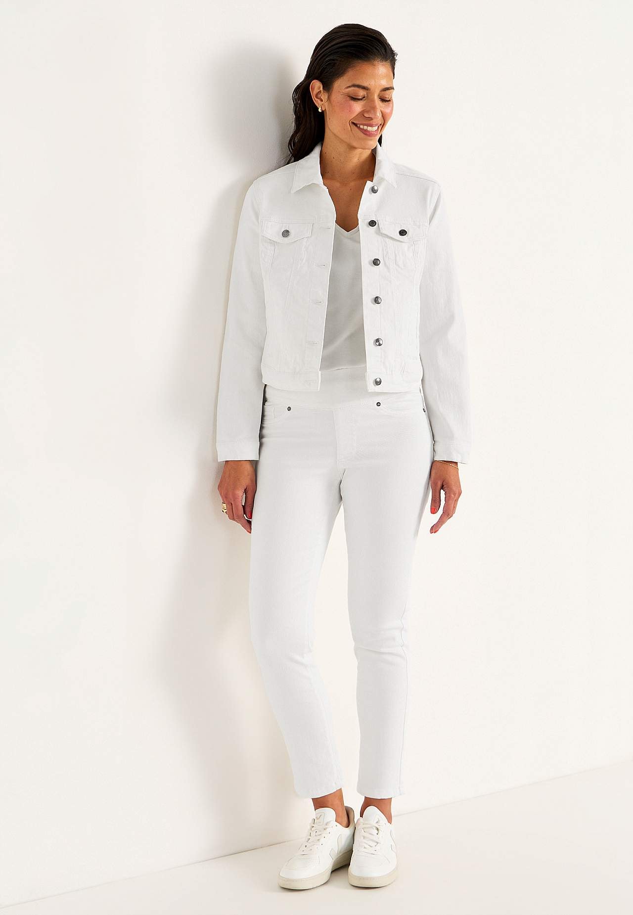 Superkomfortable ankeljeans i denim