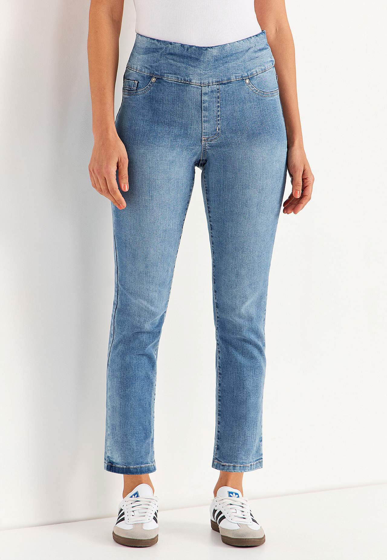 Superkomfortable ankeljeans i denim Elin