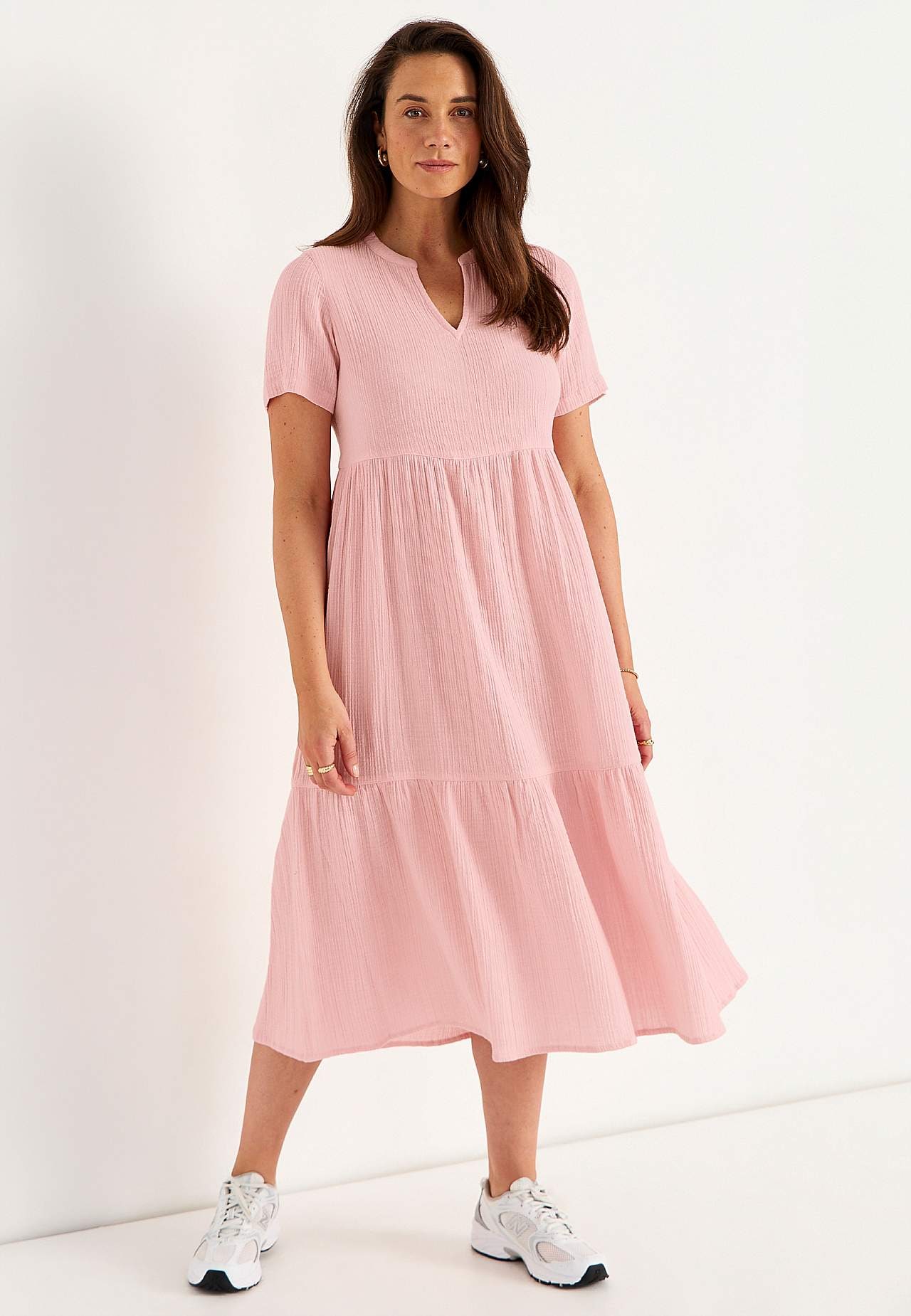 Kjole i rynket bomuld