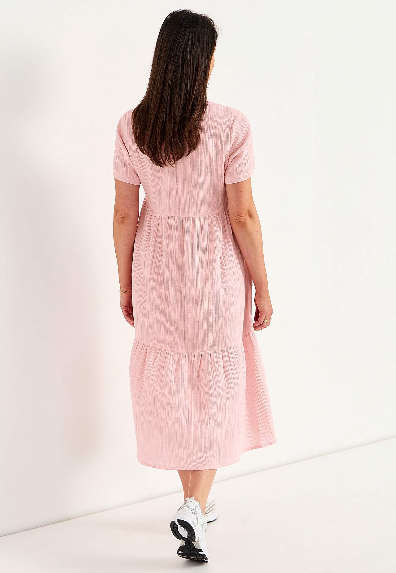 Kjole i rynket bomuld