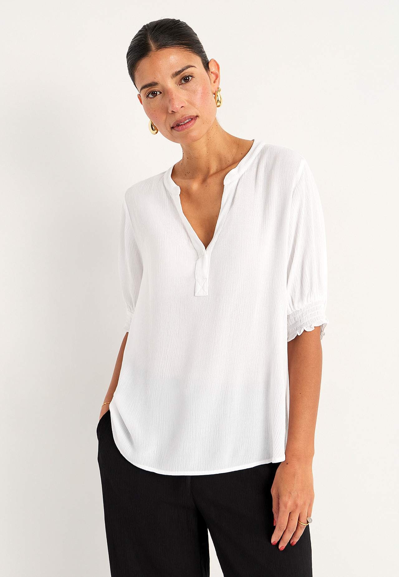 Kreppet bluse