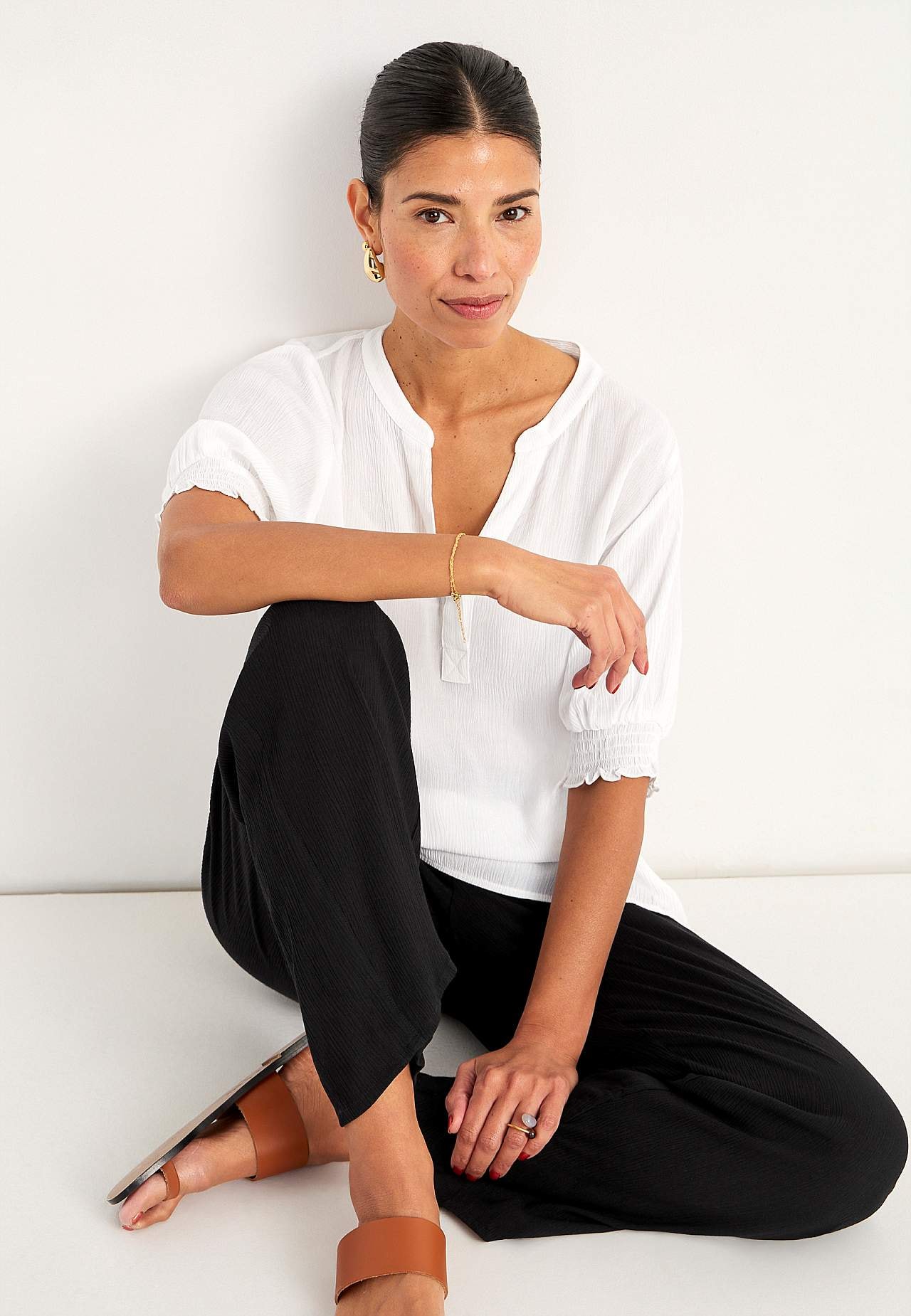 Kreppet bluse
