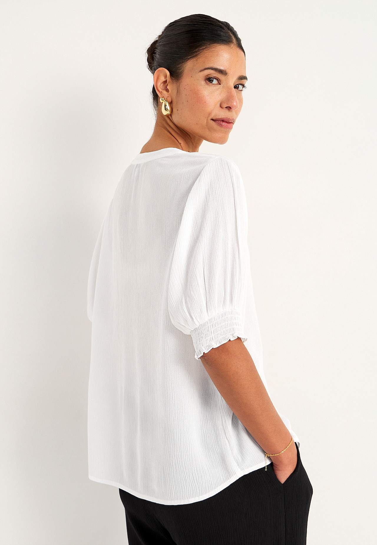 Kreppet bluse