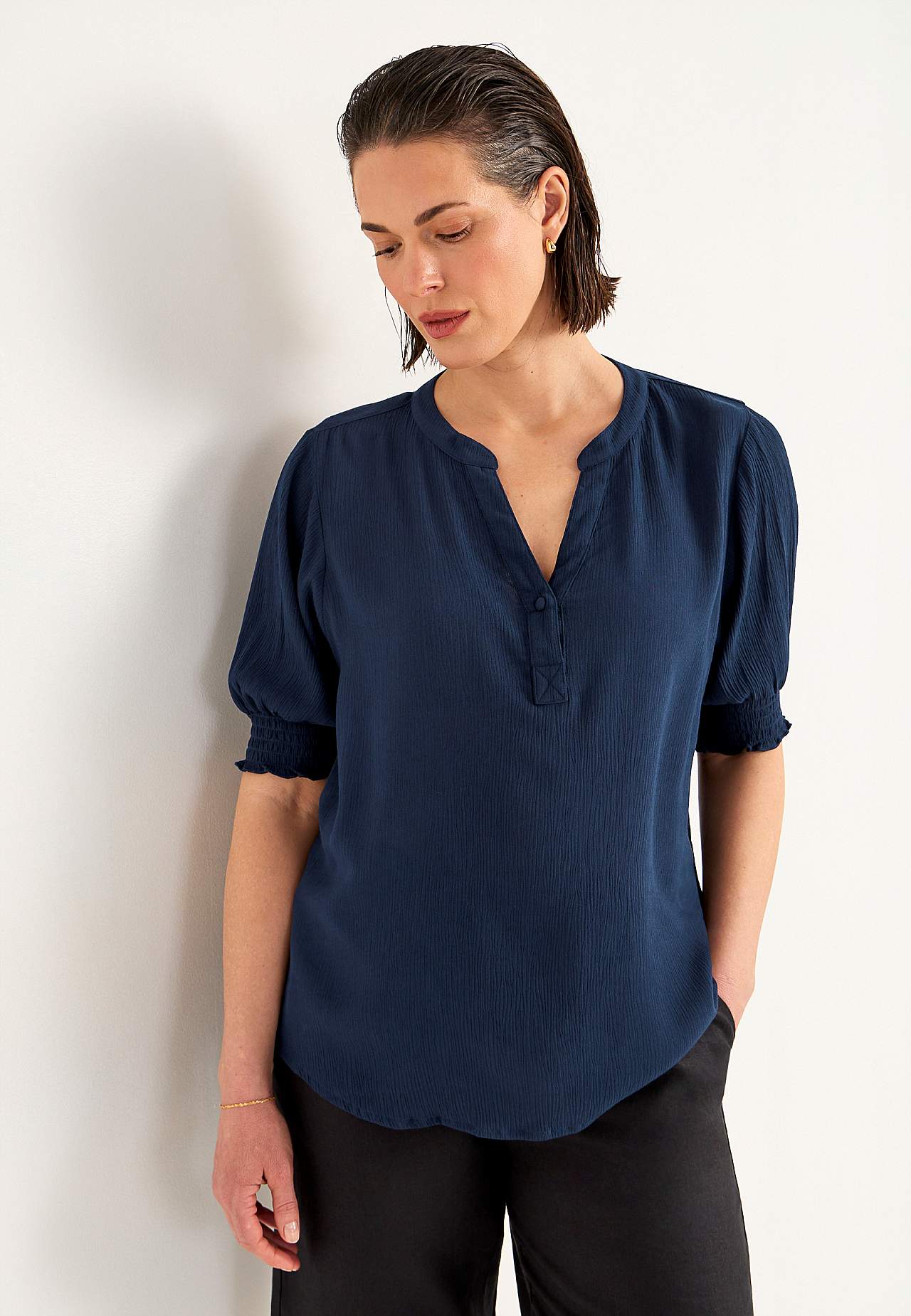 Kreppet bluse
