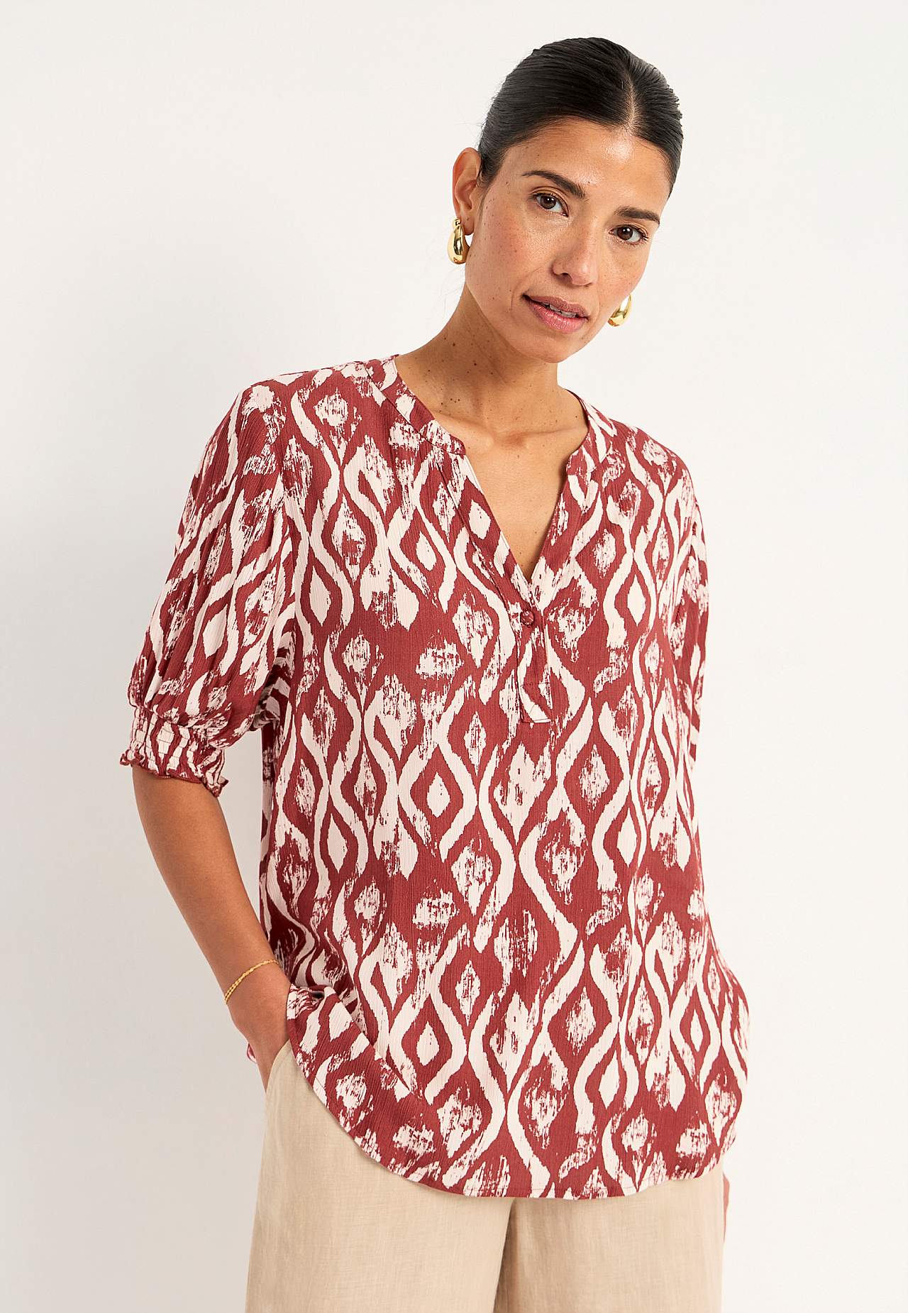 Kreppet bluse