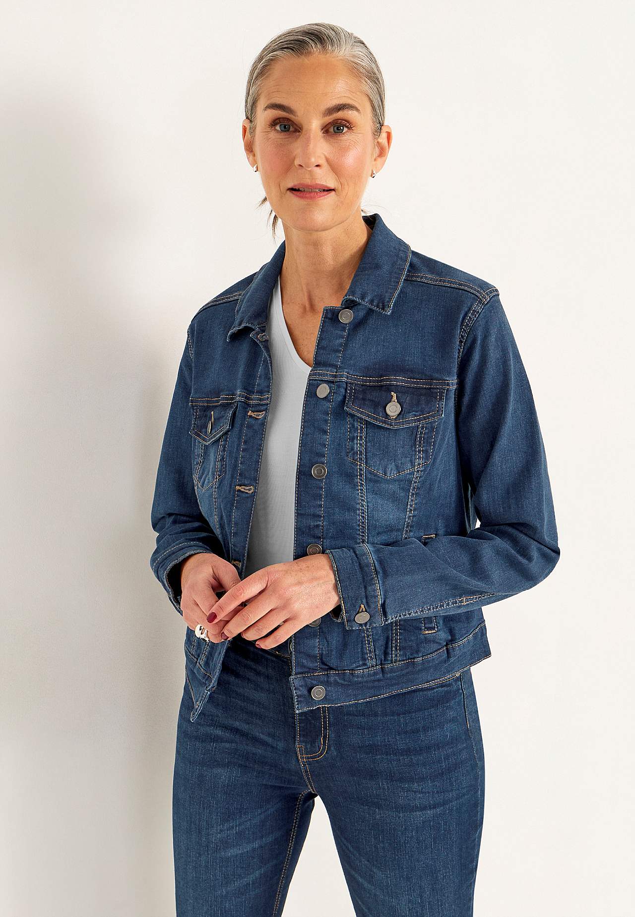 Elastisk jeansjakke