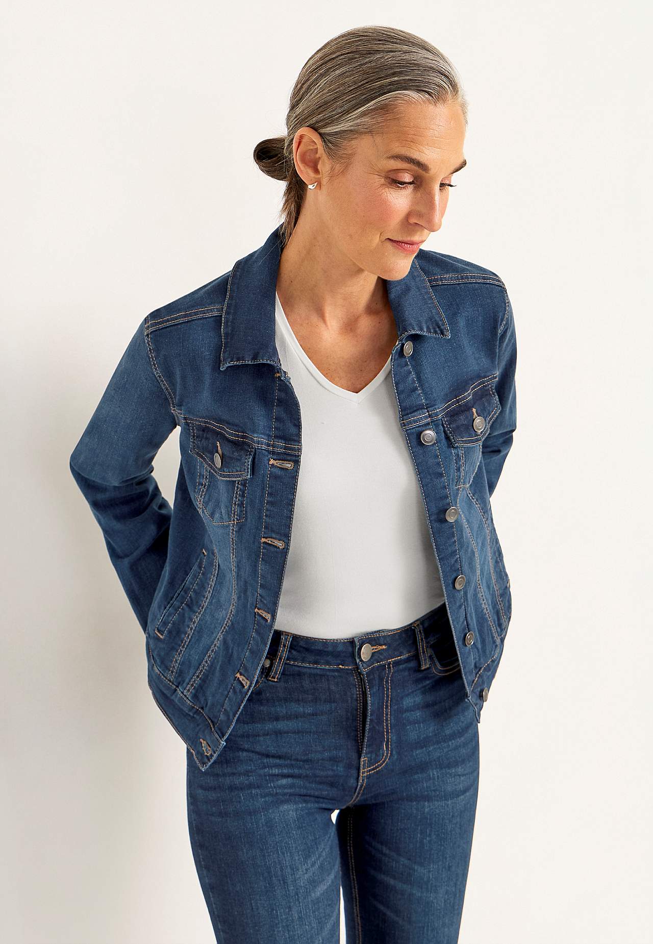 Elastisk jeansjakke