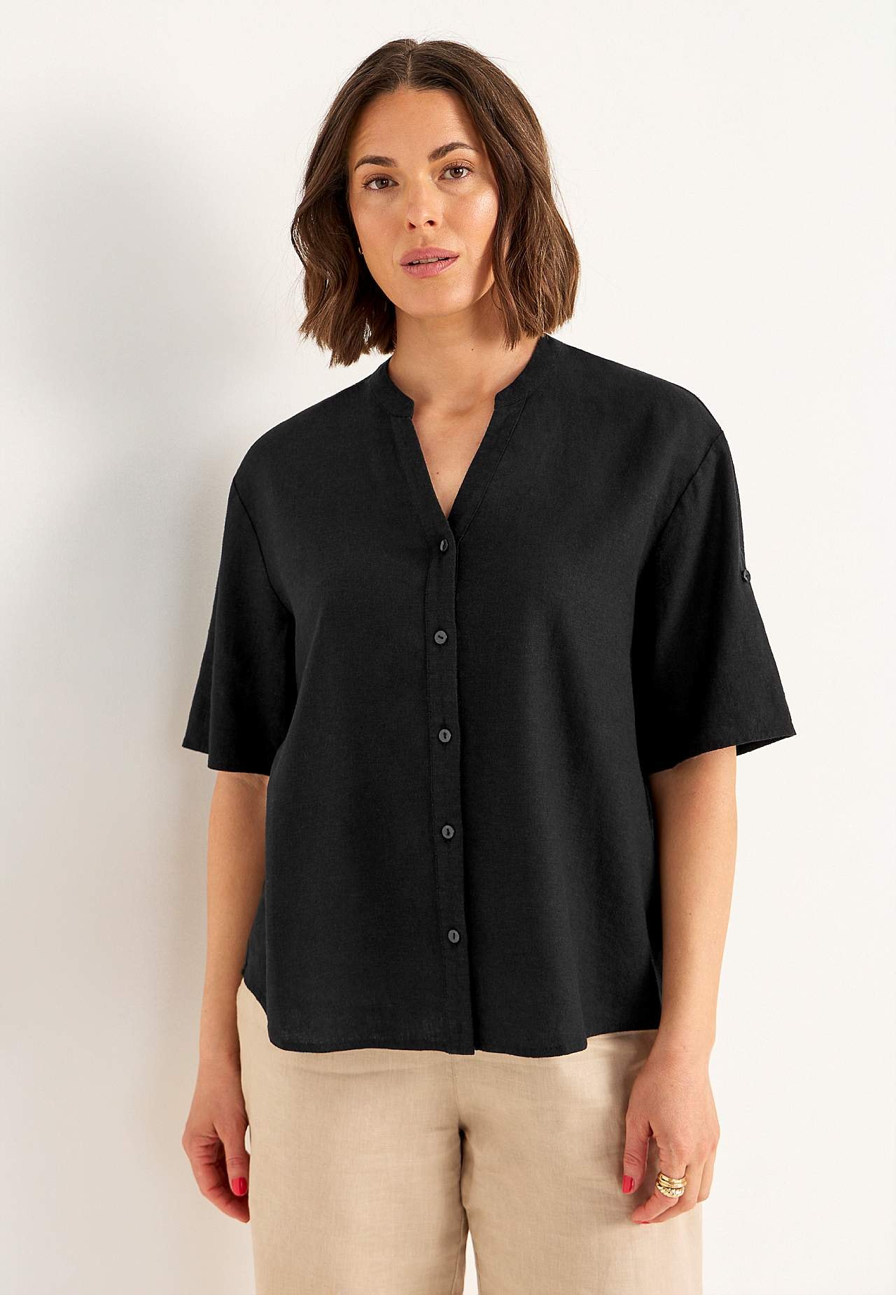 Bluse i hørblanding