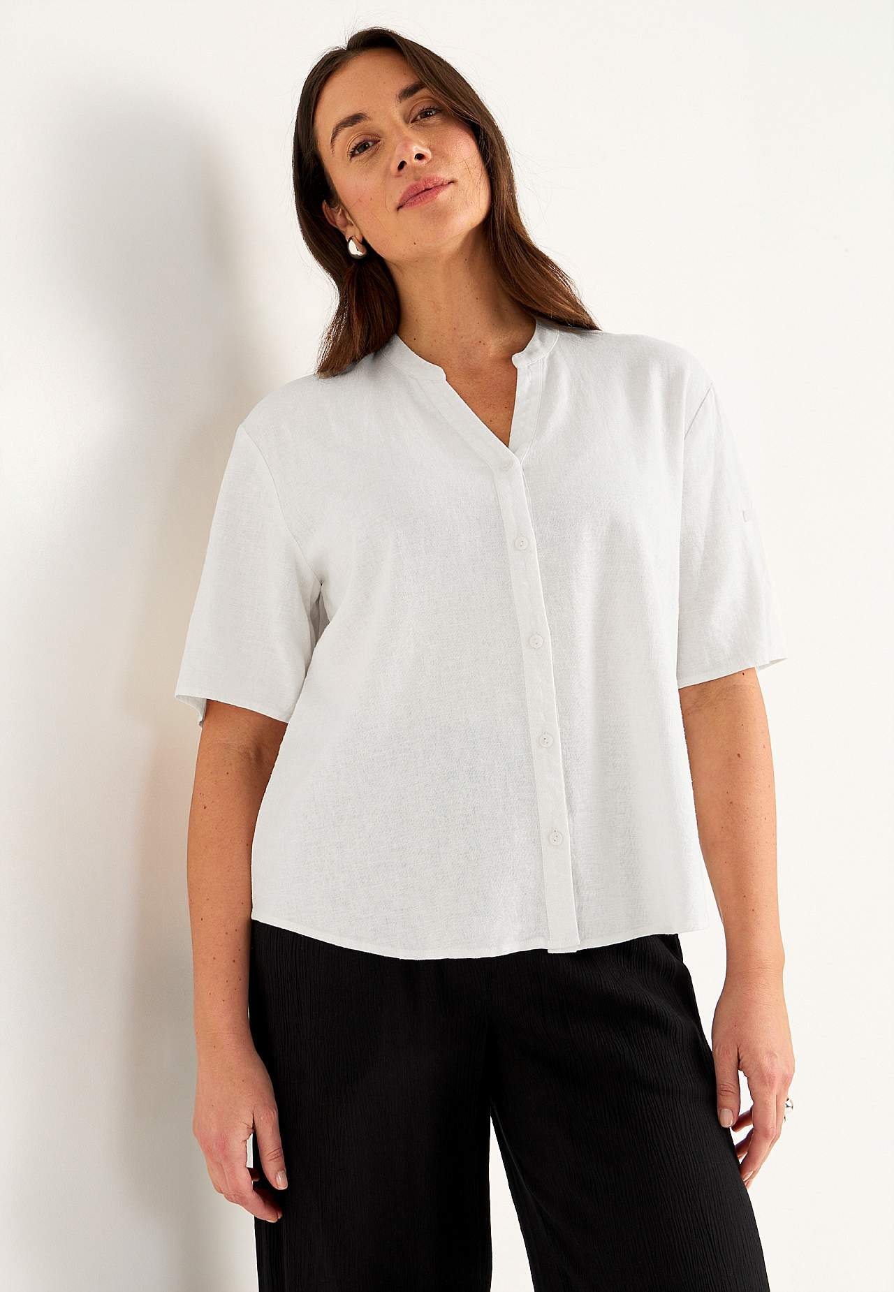 Bluse i hørblanding
