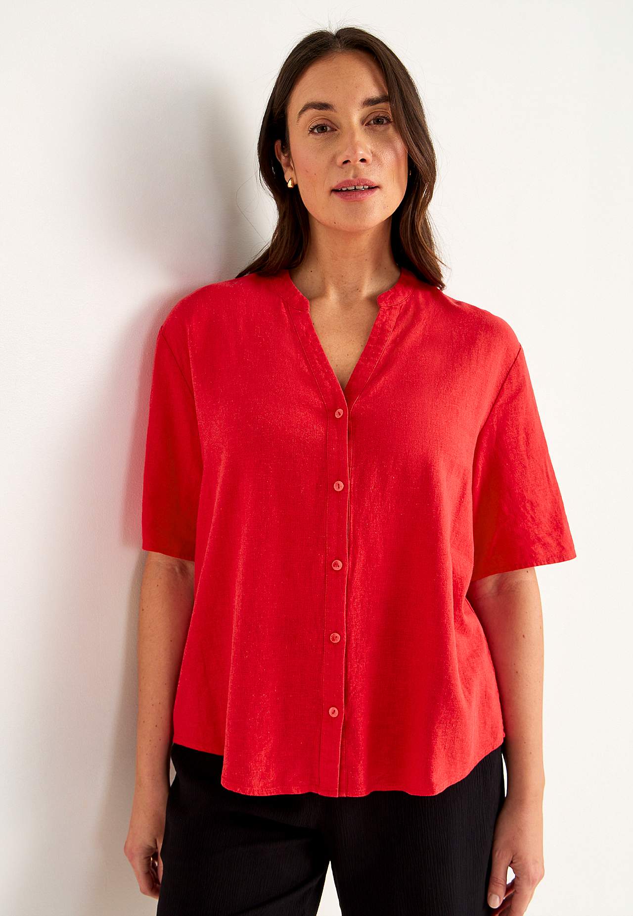 Bluse i hørblanding