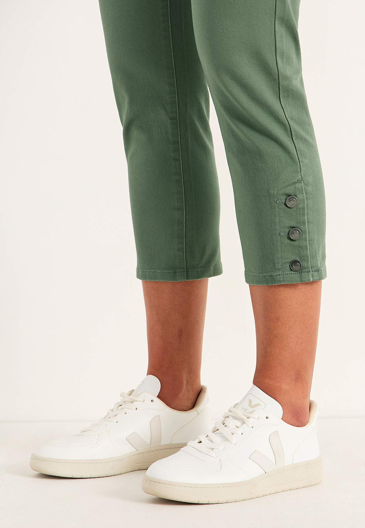 Crop jeans med design med fem lommer