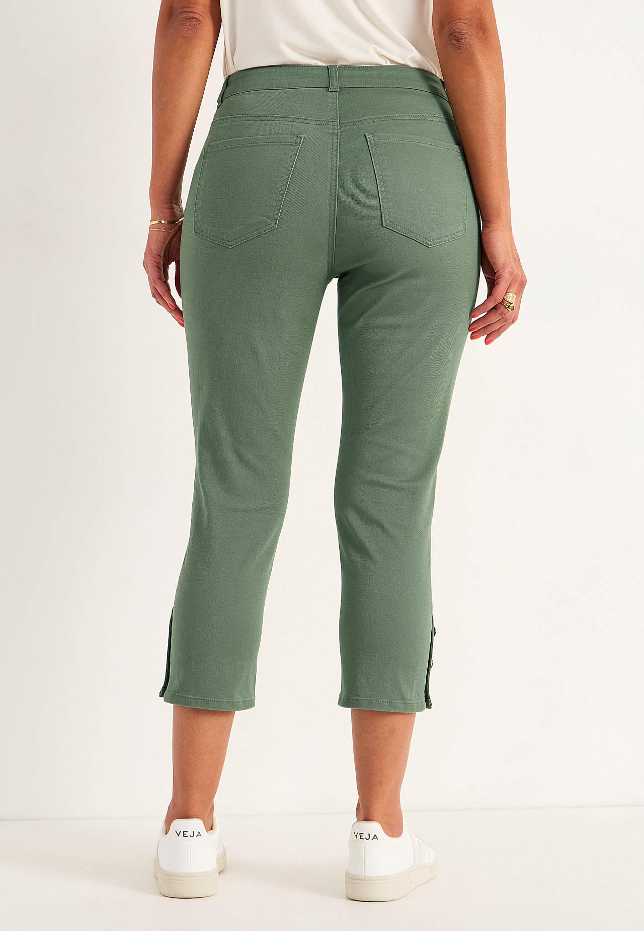 Crop jeans med design med fem lommer