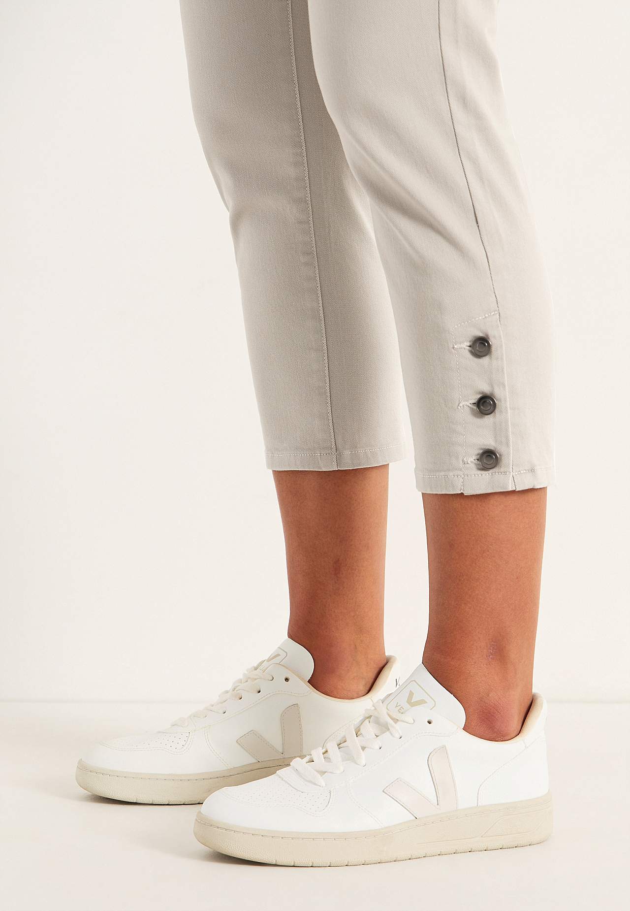 Crop jeans med design med fem lommer
