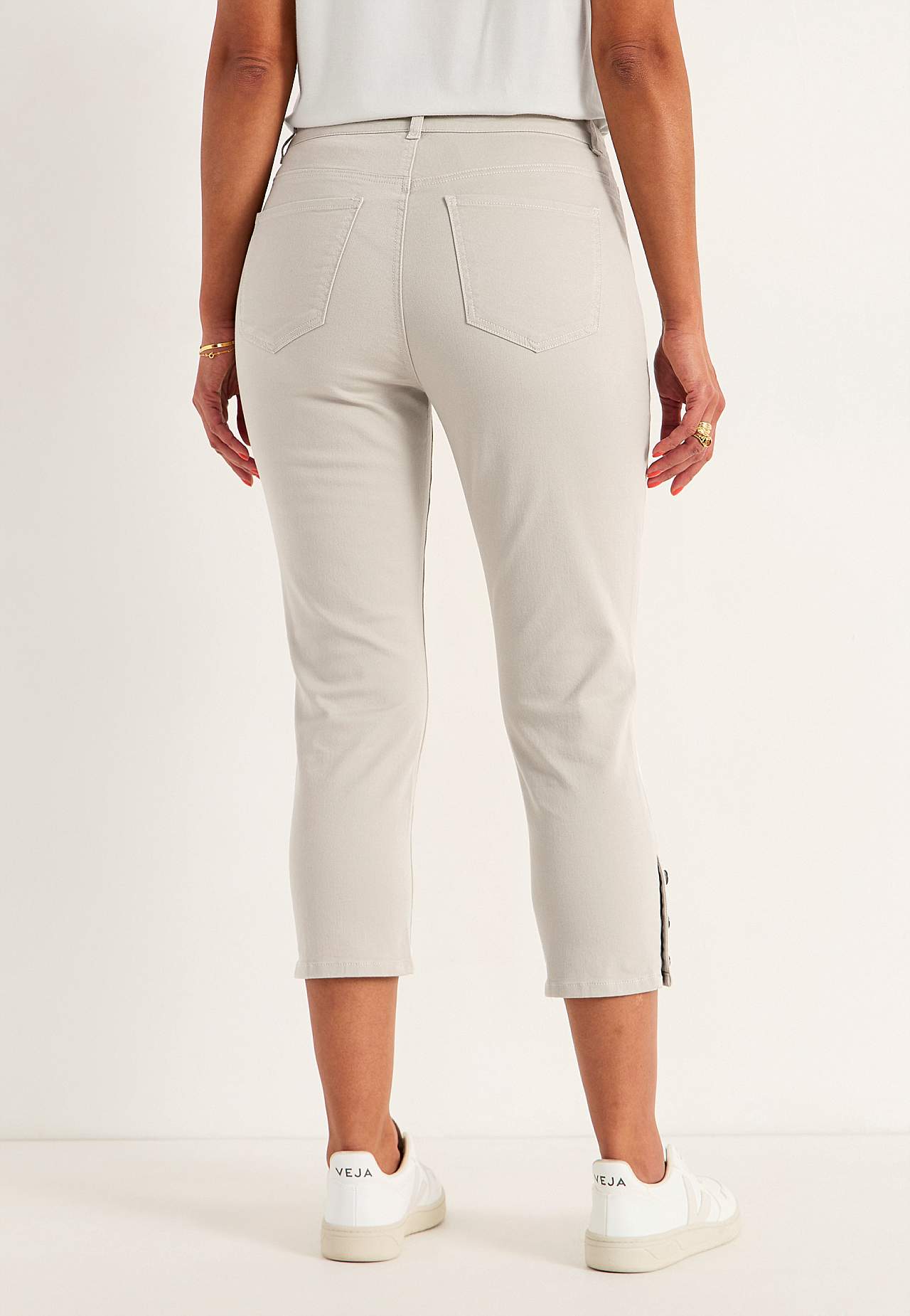 Crop jeans med design med fem lommer