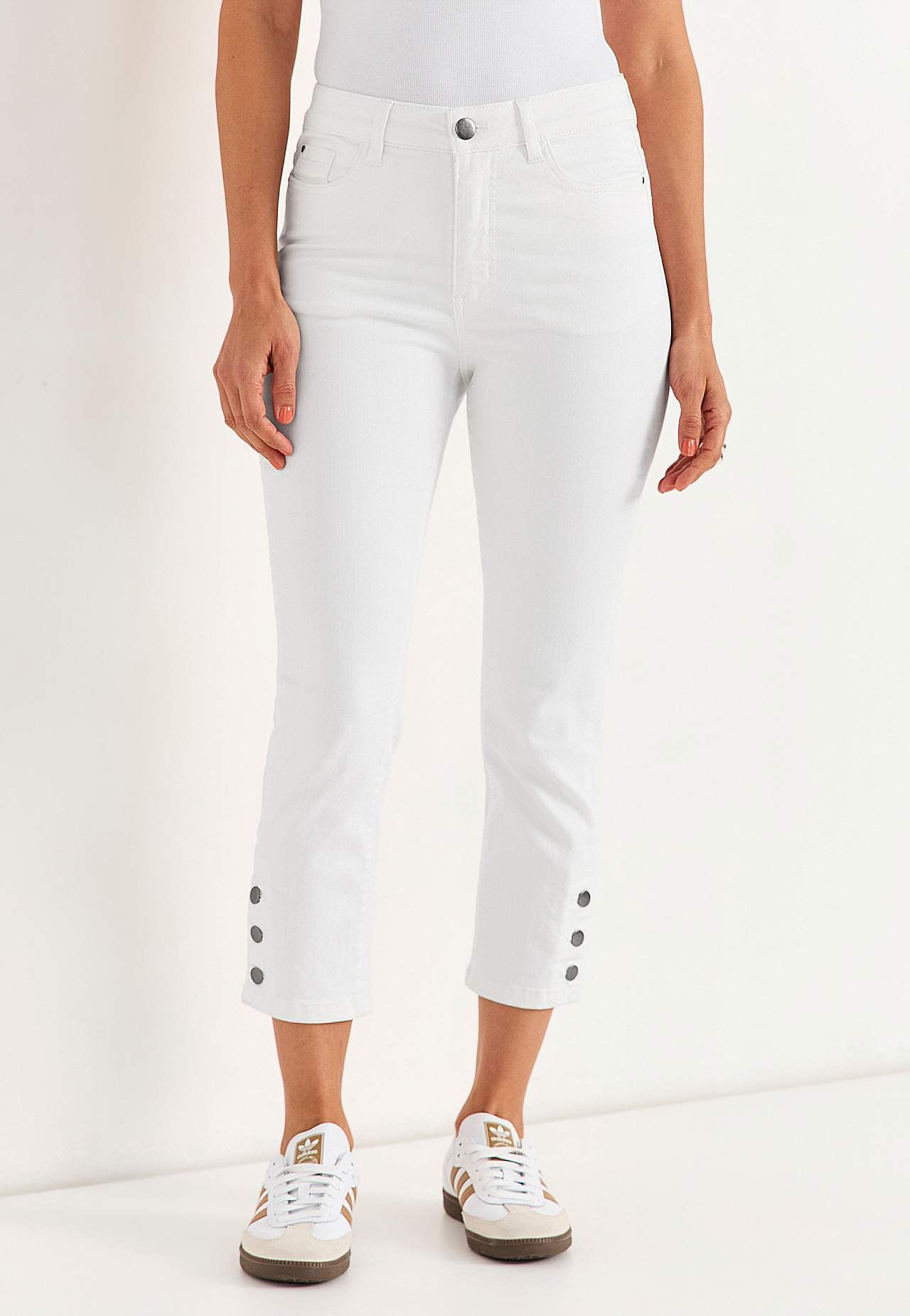 Crop jeans med design med fem lommer