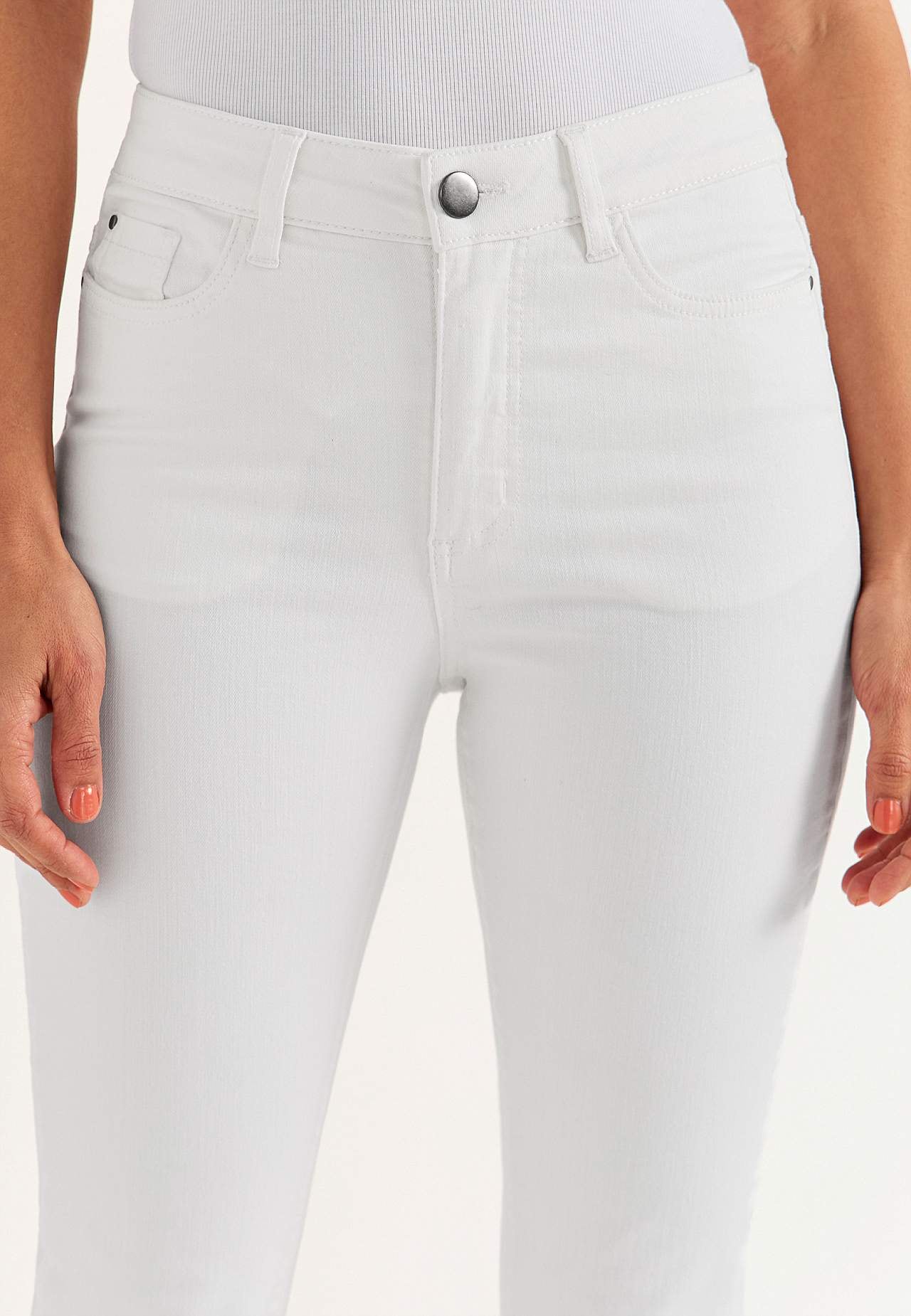 Crop jeans med design med fem lommer