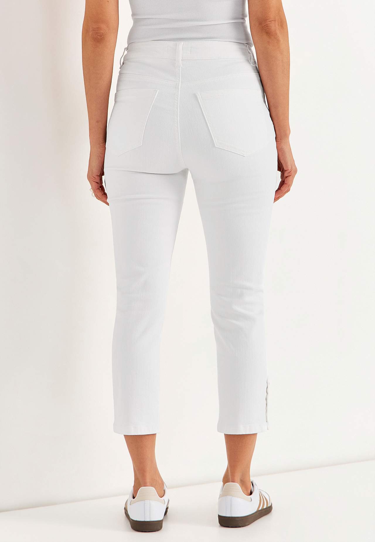 Crop jeans med design med fem lommer