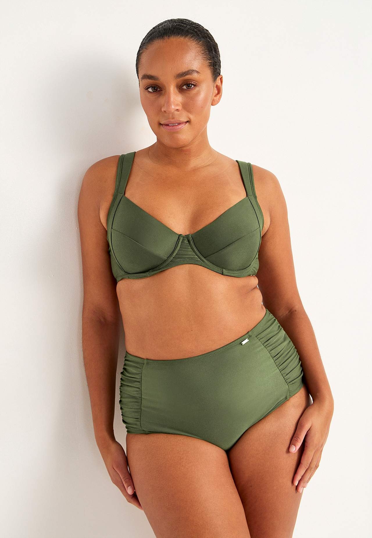Ensfarvet bikini-bh
