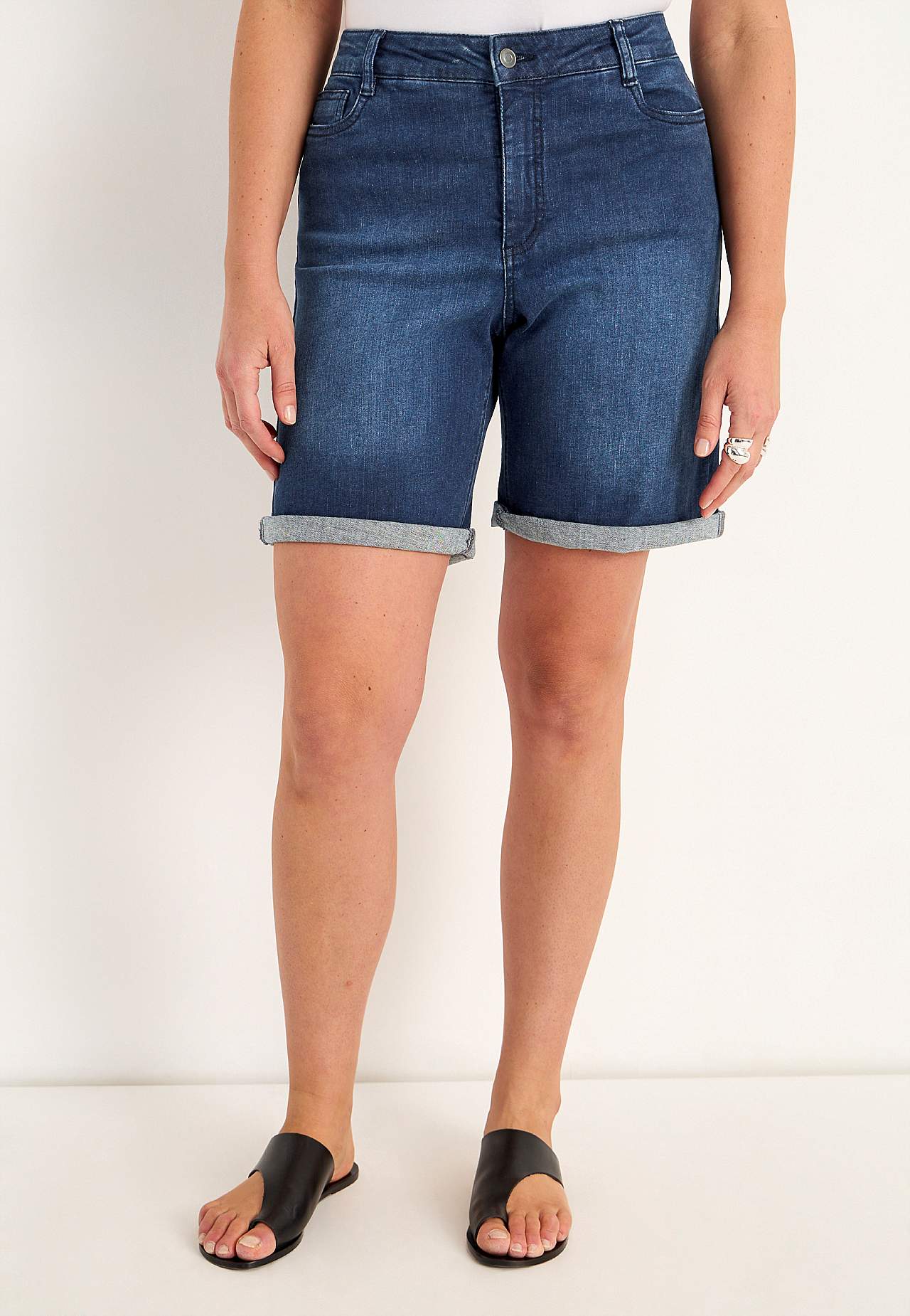 Denimshorts med komfortabelt stræk