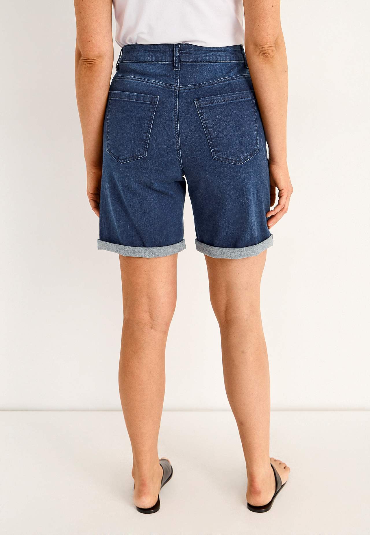 Denimshorts med komfortabelt stræk